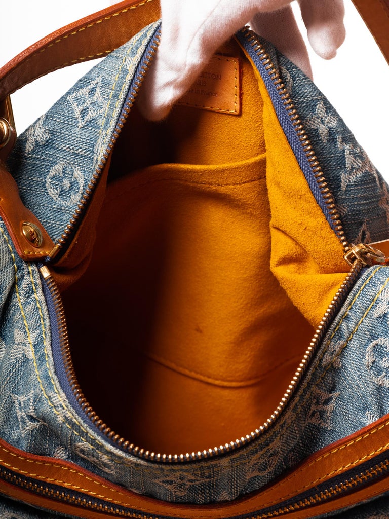 Louis Vuitton Denim Baggy PM Handbag Shoulder Bag with Dust Bag and Receipt  at 1stDibs