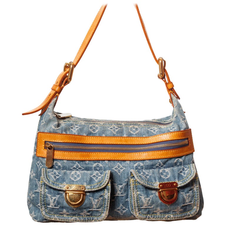 Louis Vuitton Monogram Denim Baggy PM shoulder purse Bag at