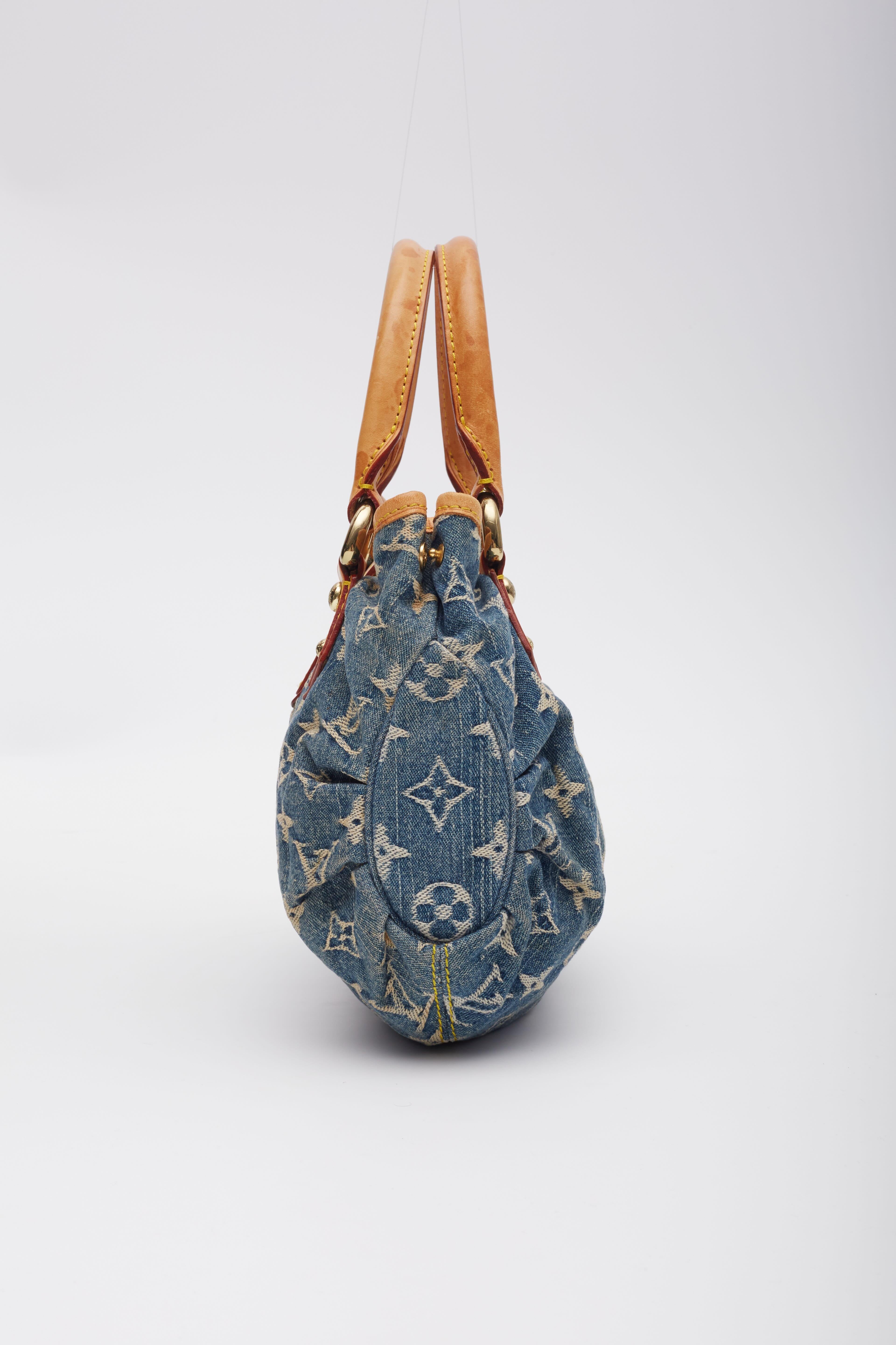 Mini Bolso Plisado Louis Vuitton Monograma Azul Denim 1