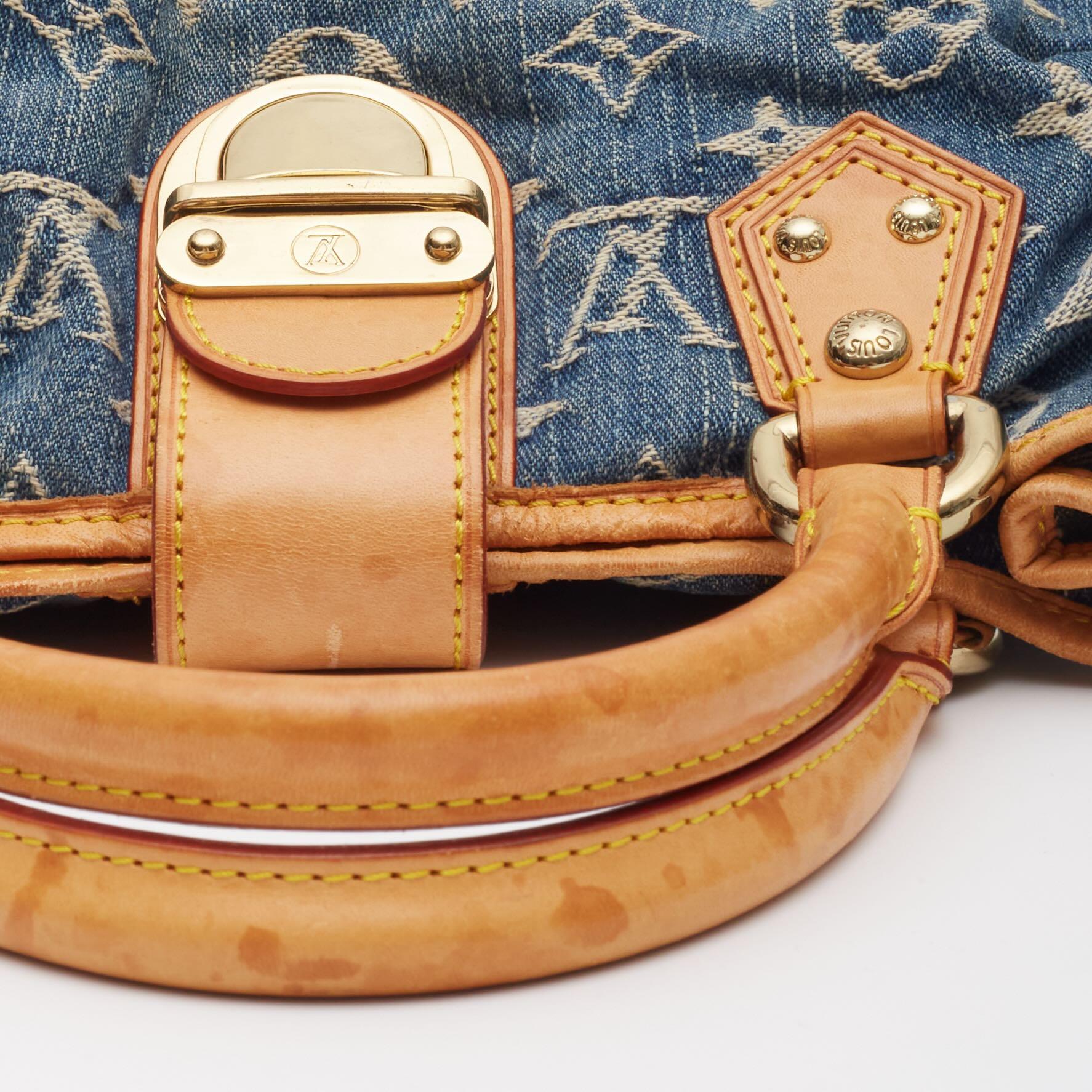 Mini Bolso Plisado Louis Vuitton Monograma Azul Denim 4