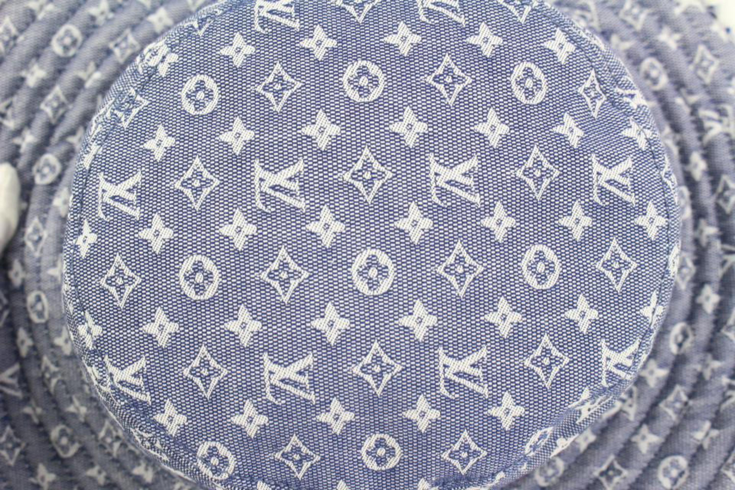 Louis Vuitton Monogram Denim Bucket Hat Bobbygram Cap Seltene Jean Sun Visor  1lk31 im Angebot 5