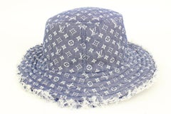 Louis Vuitton Monogram Denim Bucket Hat Bobbygram Cap Rare Jean Sun Visor  1lk31