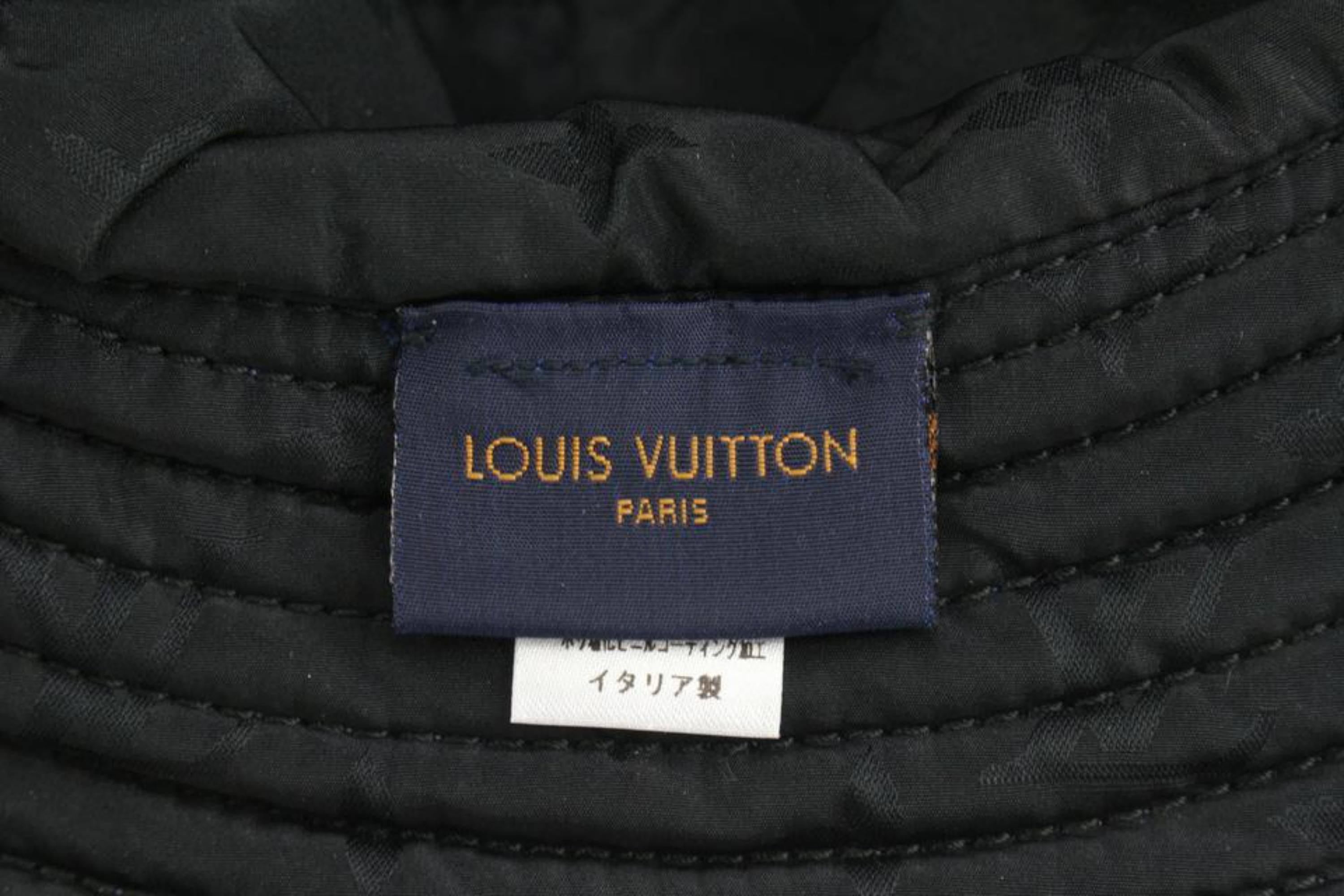 Louis Vuitton Monogram Denim Bucket Hat Bobbygram Cap Seltene Jean Sun Visor  1lk31 (Grau) im Angebot