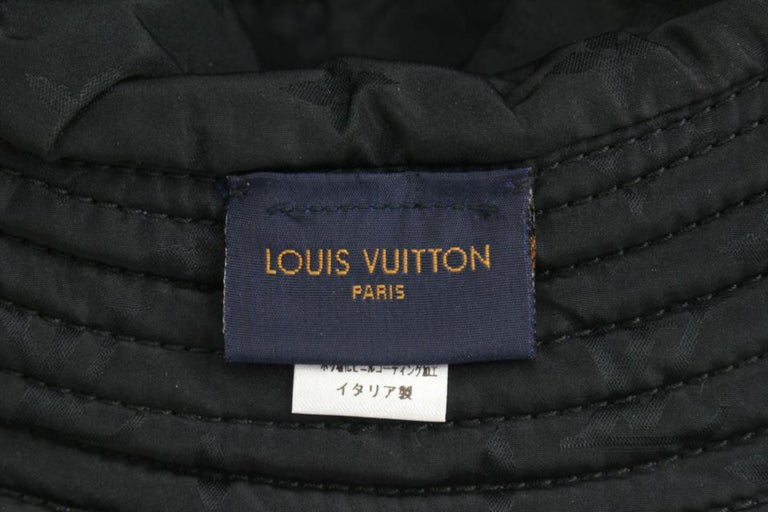 NWT Louis Vuitton Monogram Denim Bob Bucket Hat in Black M76208 Size 58