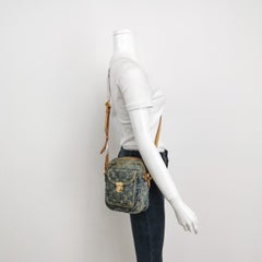 Louis Vuitton Monogram Denim Camera Crossbody Bag Blue
