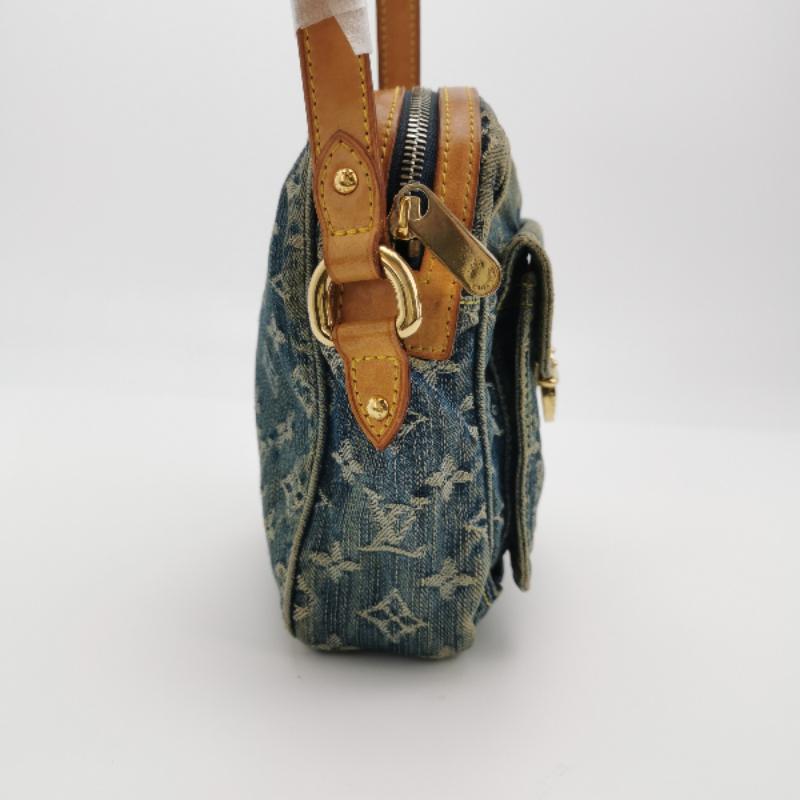 Gray Louis Vuitton Monogram Denim Camera Crossbody Bag Blue For Sale