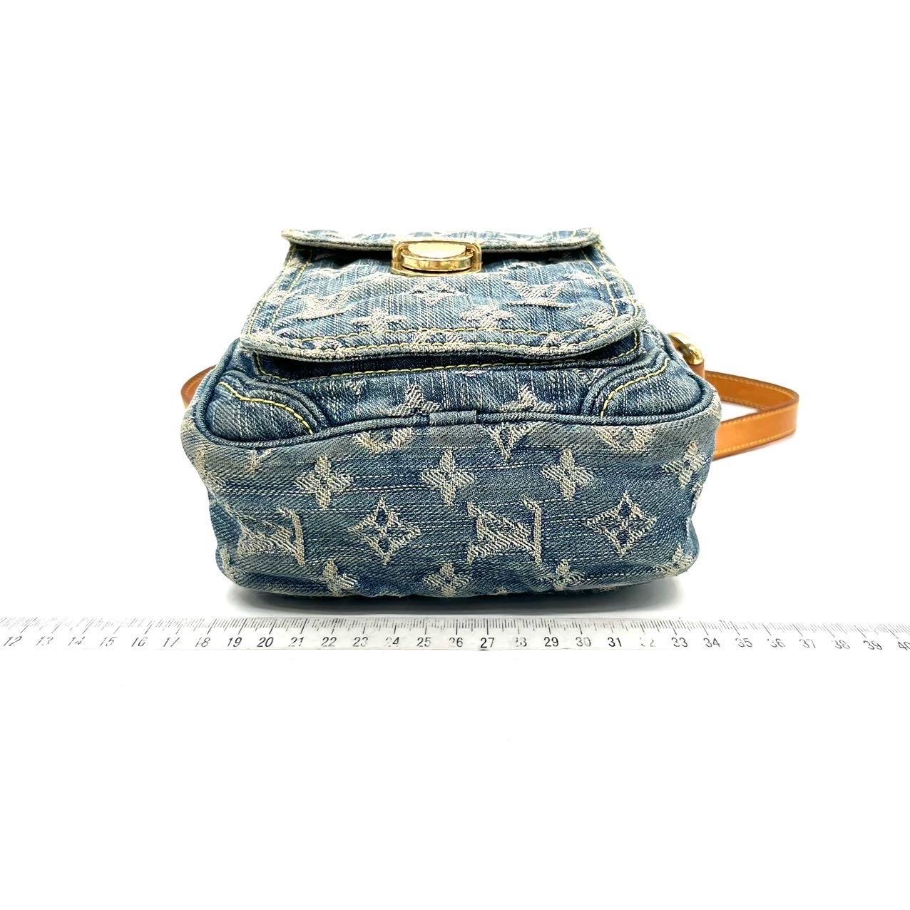 Women's Louis Vuitton Monogram Denim Camera Crossbody Bag Blue For Sale