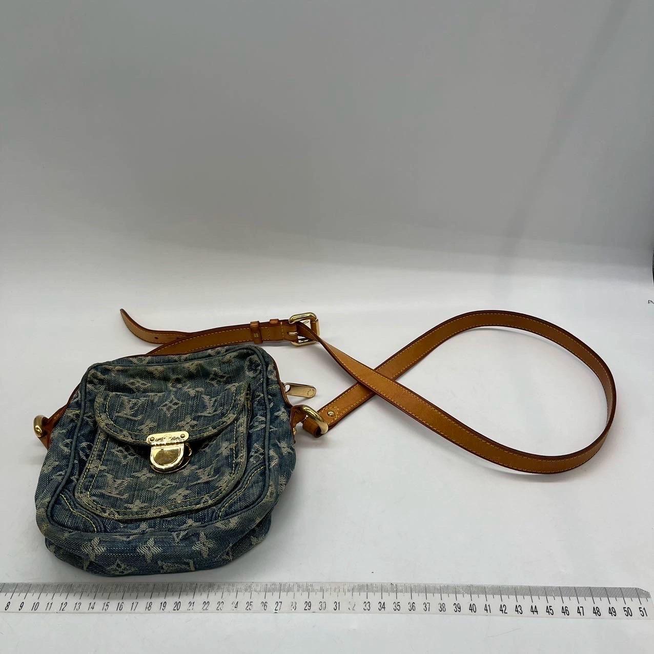 Louis Vuitton Monogram Denim Camera Crossbody Bag Blue For Sale 2