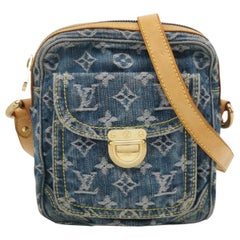 Louis Vuitton Monogram Denim Camera Crossbody Bag Blue