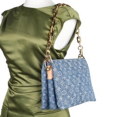 LOUIS VUITTON Monogram Denim Coussin PM Blue