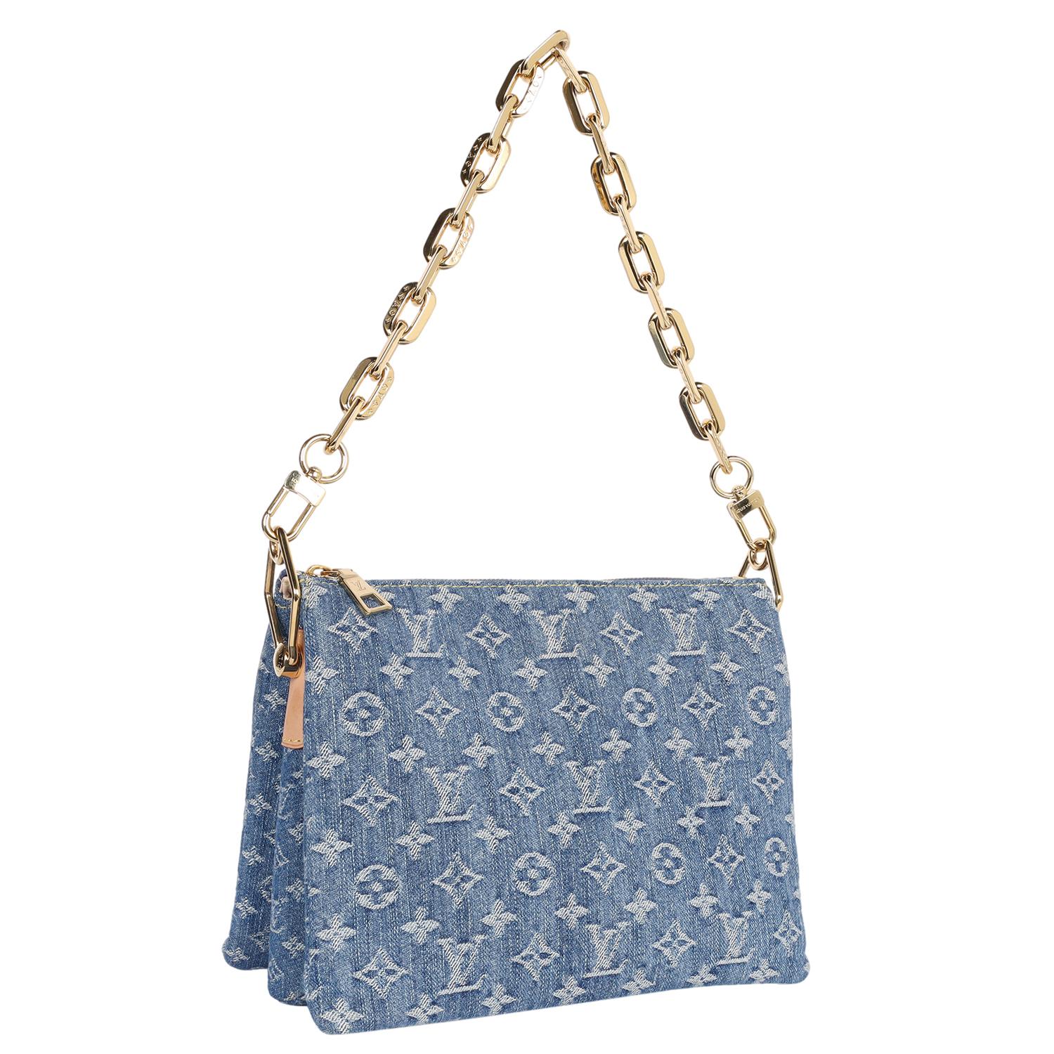Grigio LOUIS VUITTON Monogram Denim Coussin PM Blu in vendita