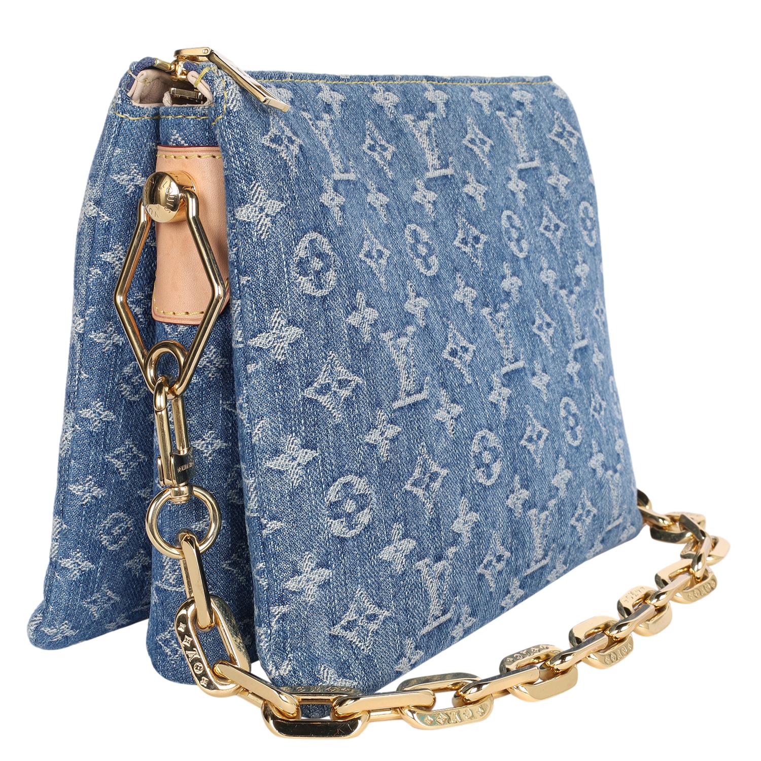 LOUIS VUITTON Monogram Denim Coussin PM Blu in vendita 1