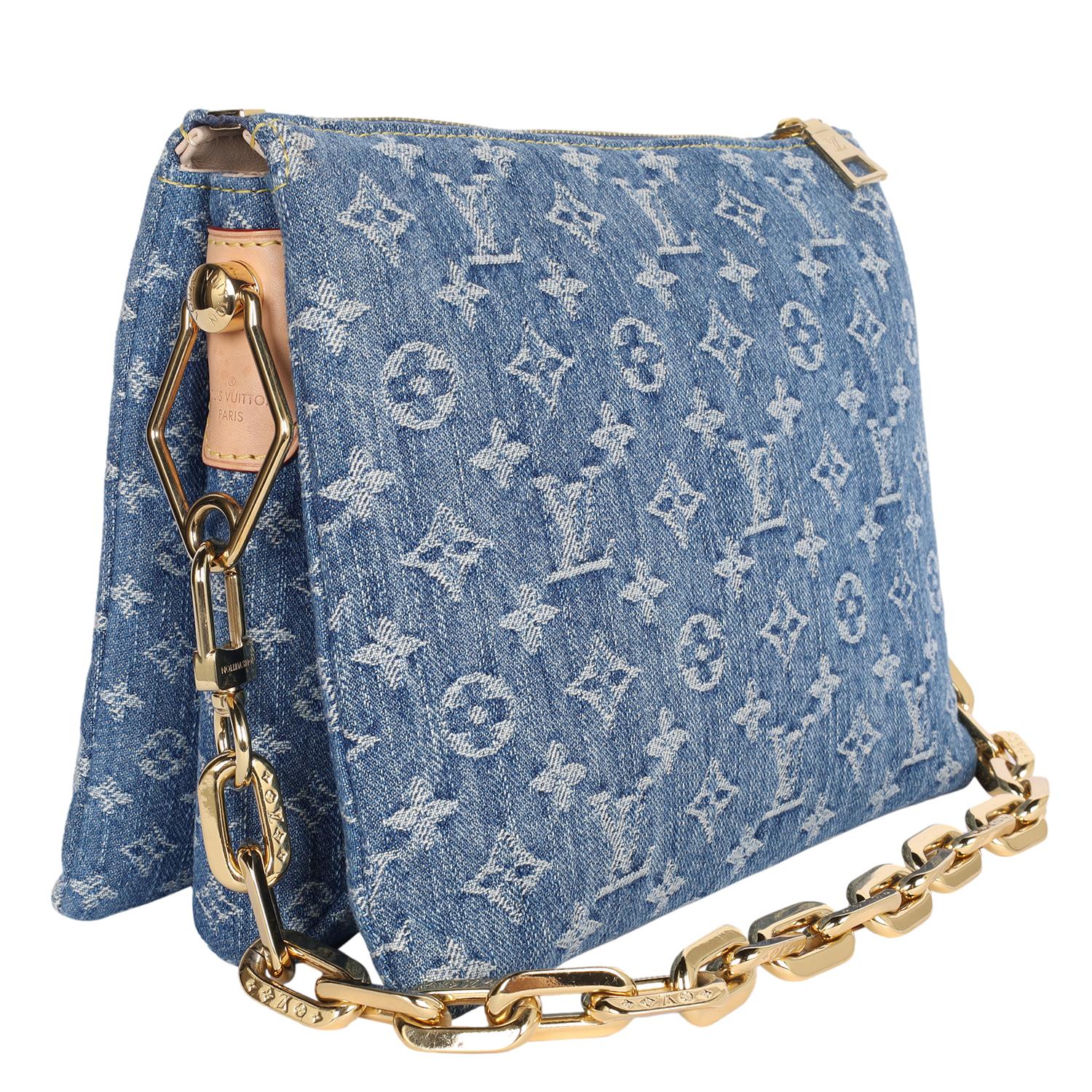 LOUIS VUITTON Monogram Denim Coussin PM Blu in vendita 3