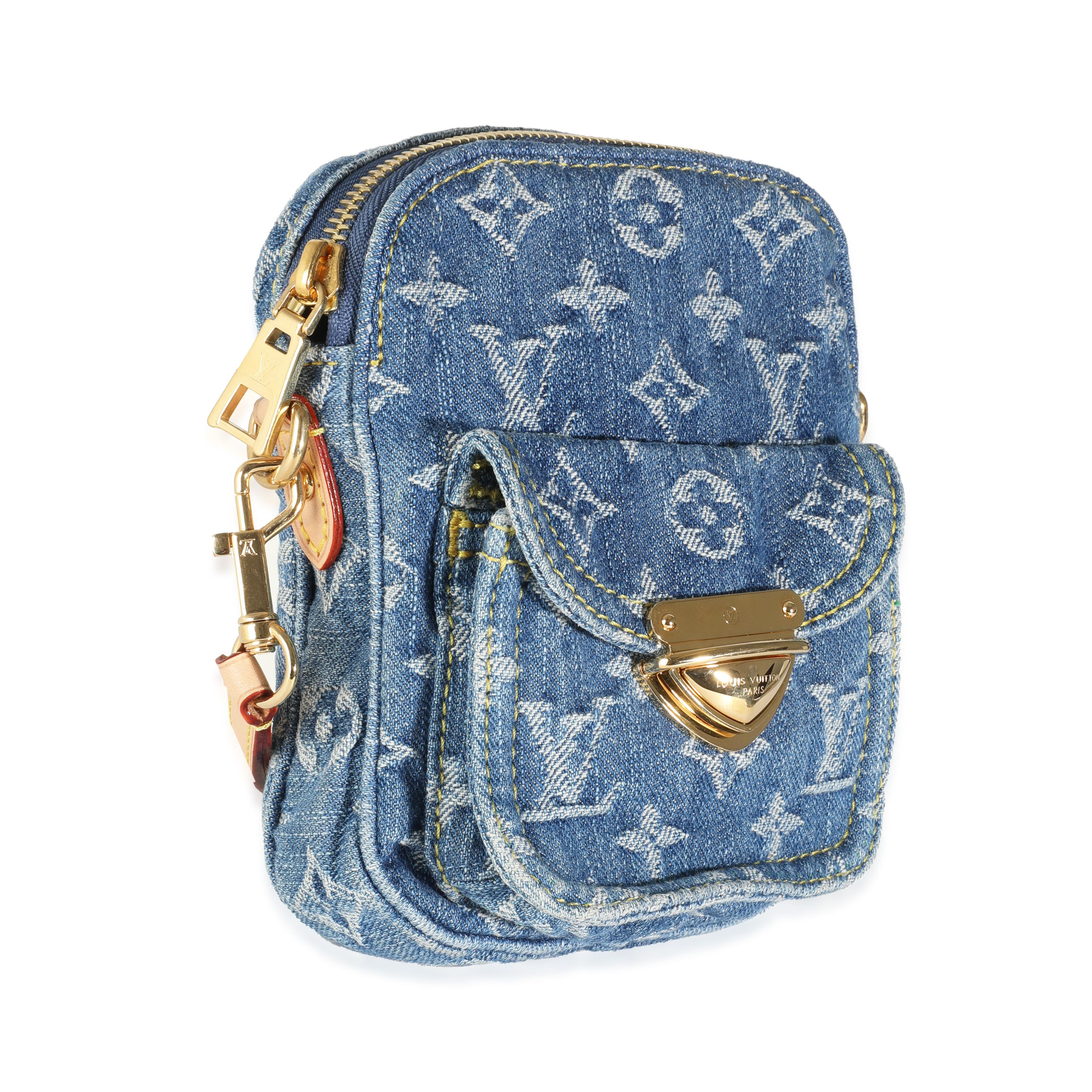 Gray Louis Vuitton Monogram Denim Fairfax Pochette For Sale