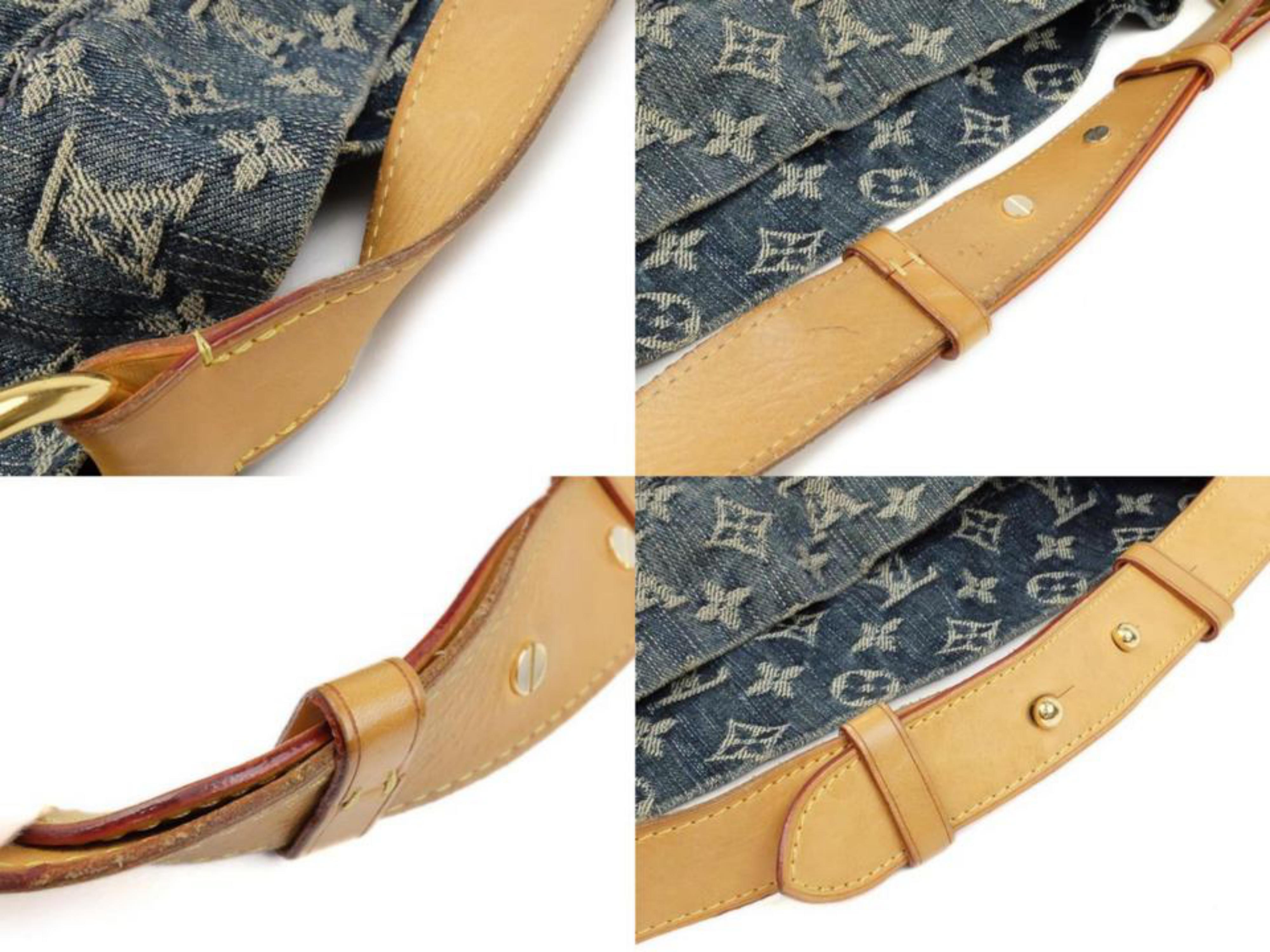 Louis Vuitton Monogram Denim Gm Hobo 225679 Blue Coated Canvas Shoulder Bag For Sale 1