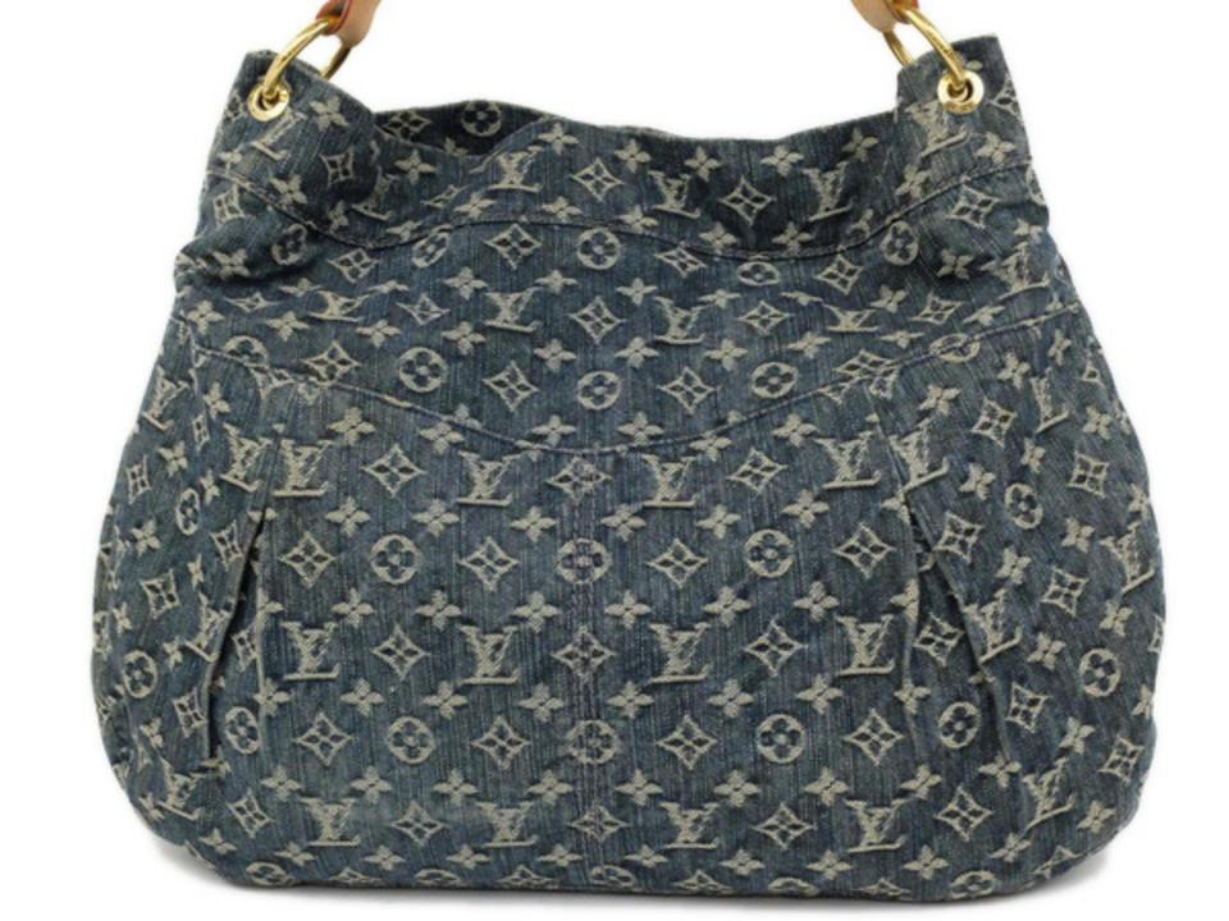 Louis Vuitton Monogram Denim Gm Hobo 225679 Blue Coated Canvas Shoulder Bag For Sale 4