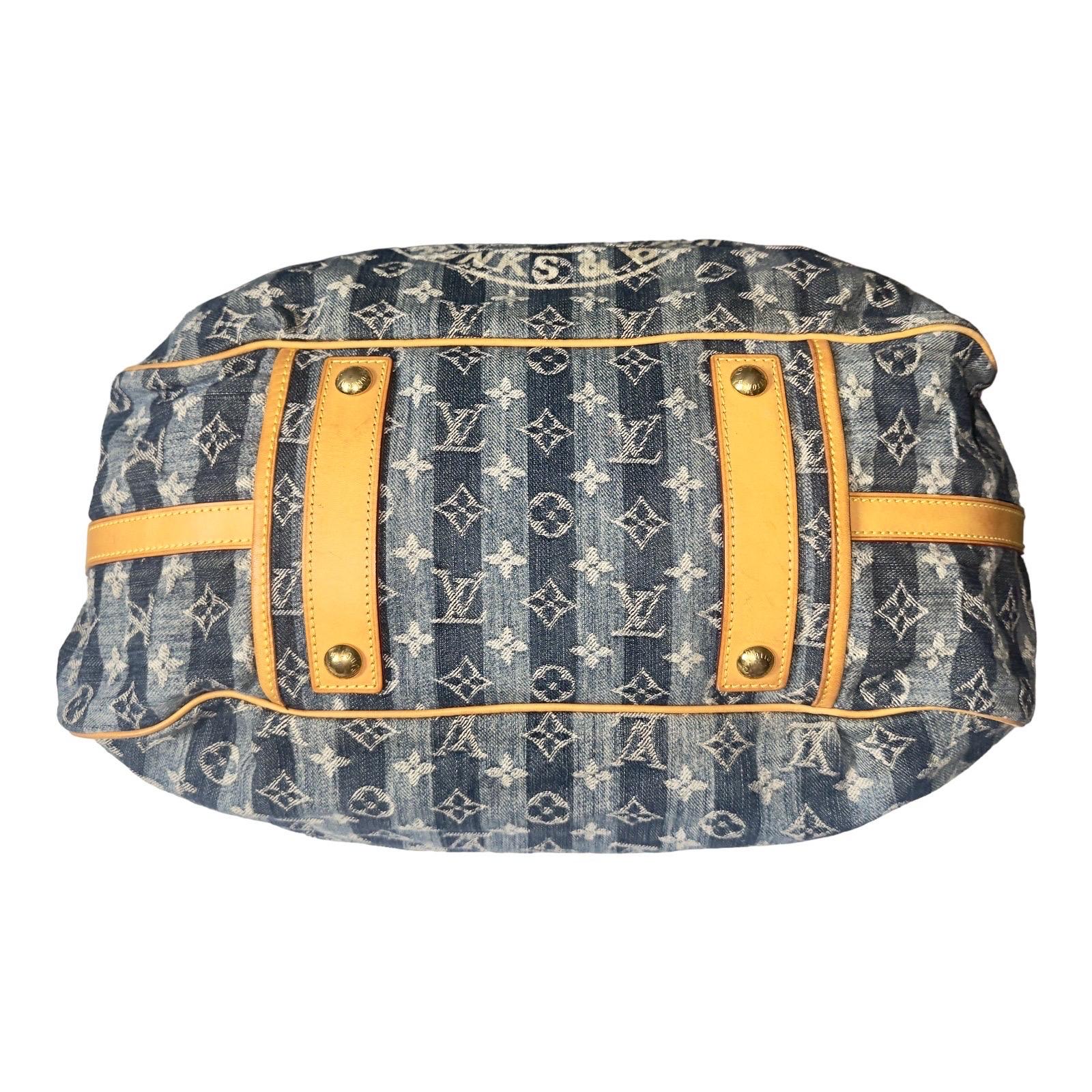 LOUIS VUITTON Monogram Denim Jeans & Bags Travel Bag Weekender Strap & Charm For Sale 1