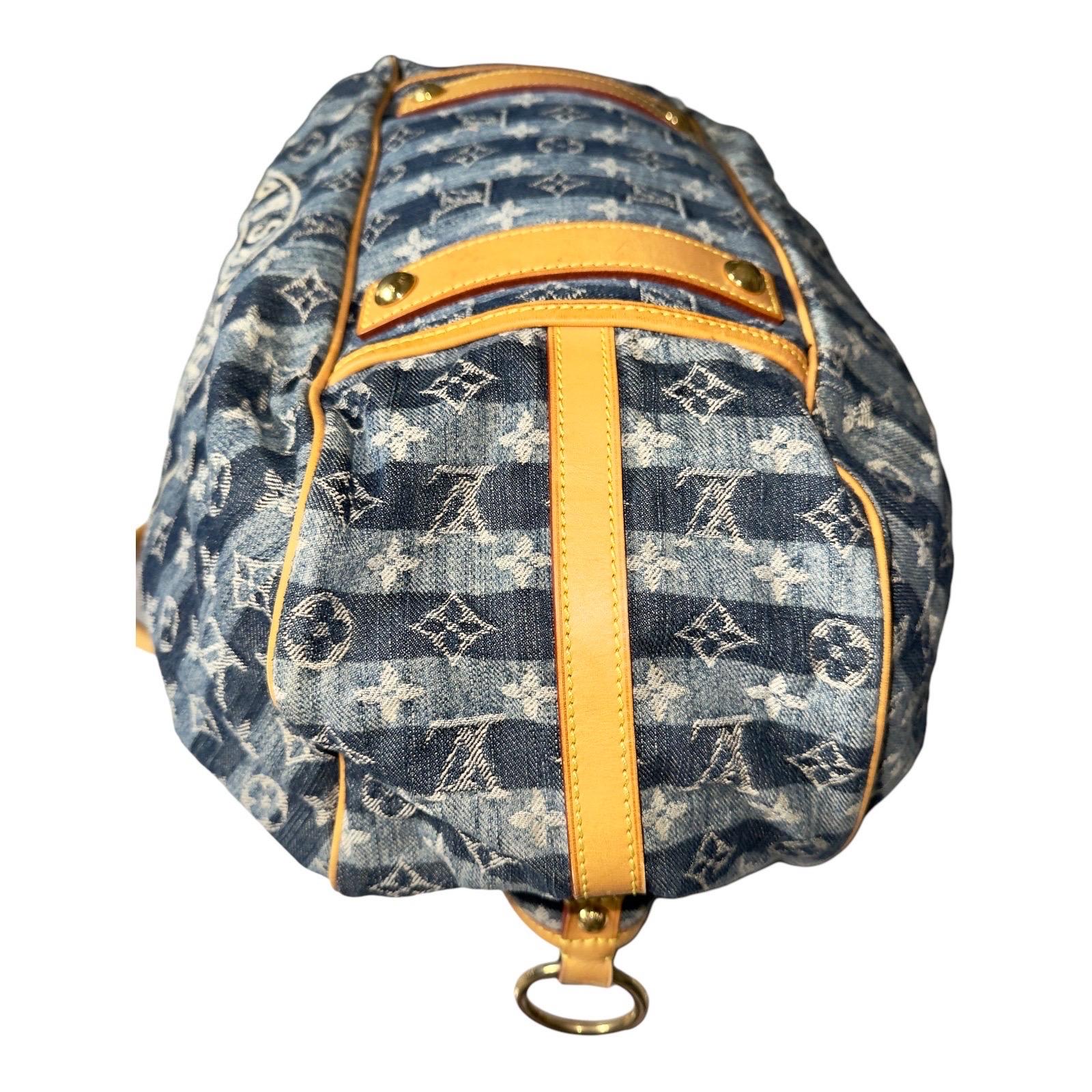 LOUIS VUITTON Monogram Denim Jeans & Bags Travel Bag Weekender & Charm For Sale 2