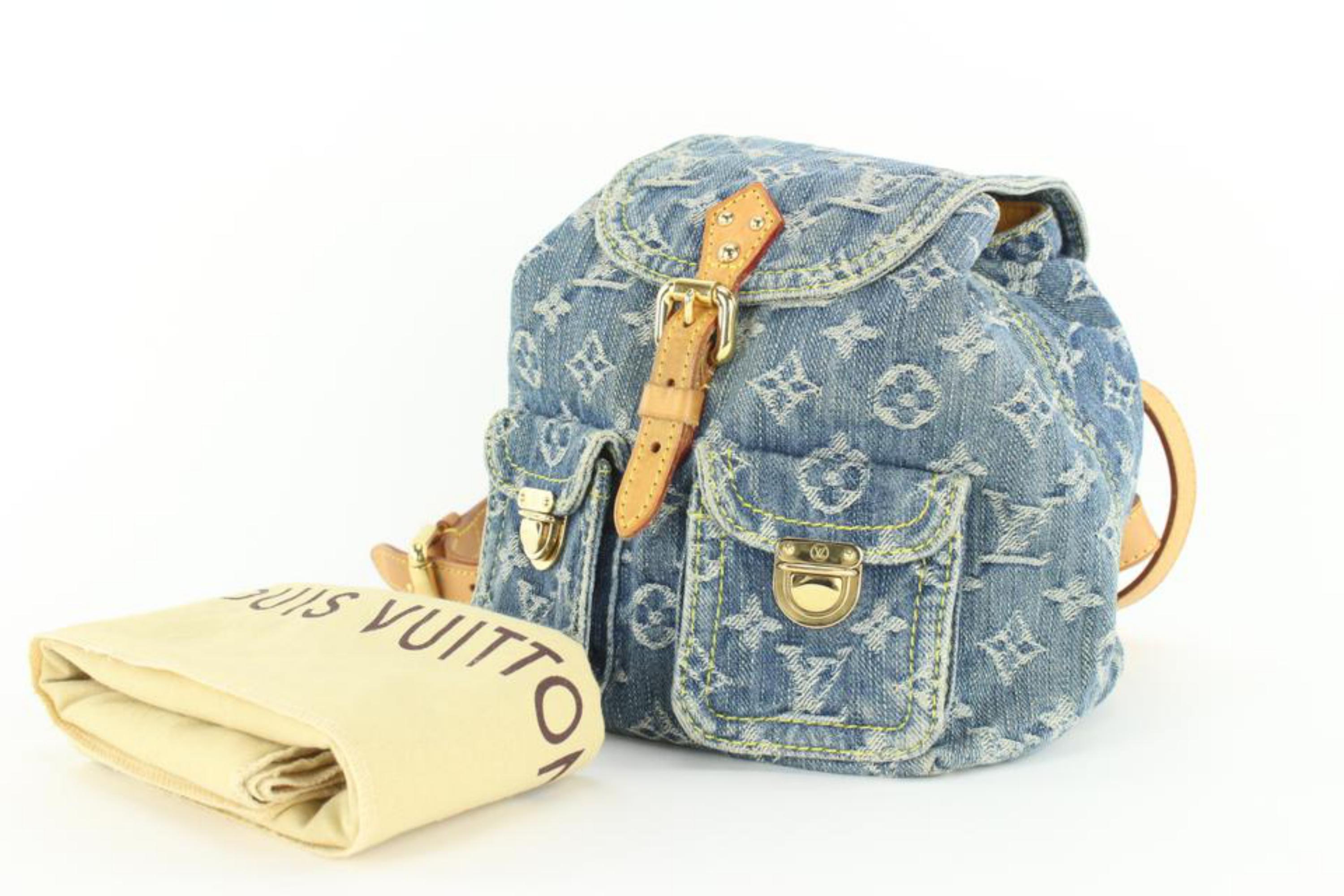 Louis Vuitton - Mini sac à dos à monogrammes en denim - Sac à dos a Dos PM 6LVJ1020 en vente 8