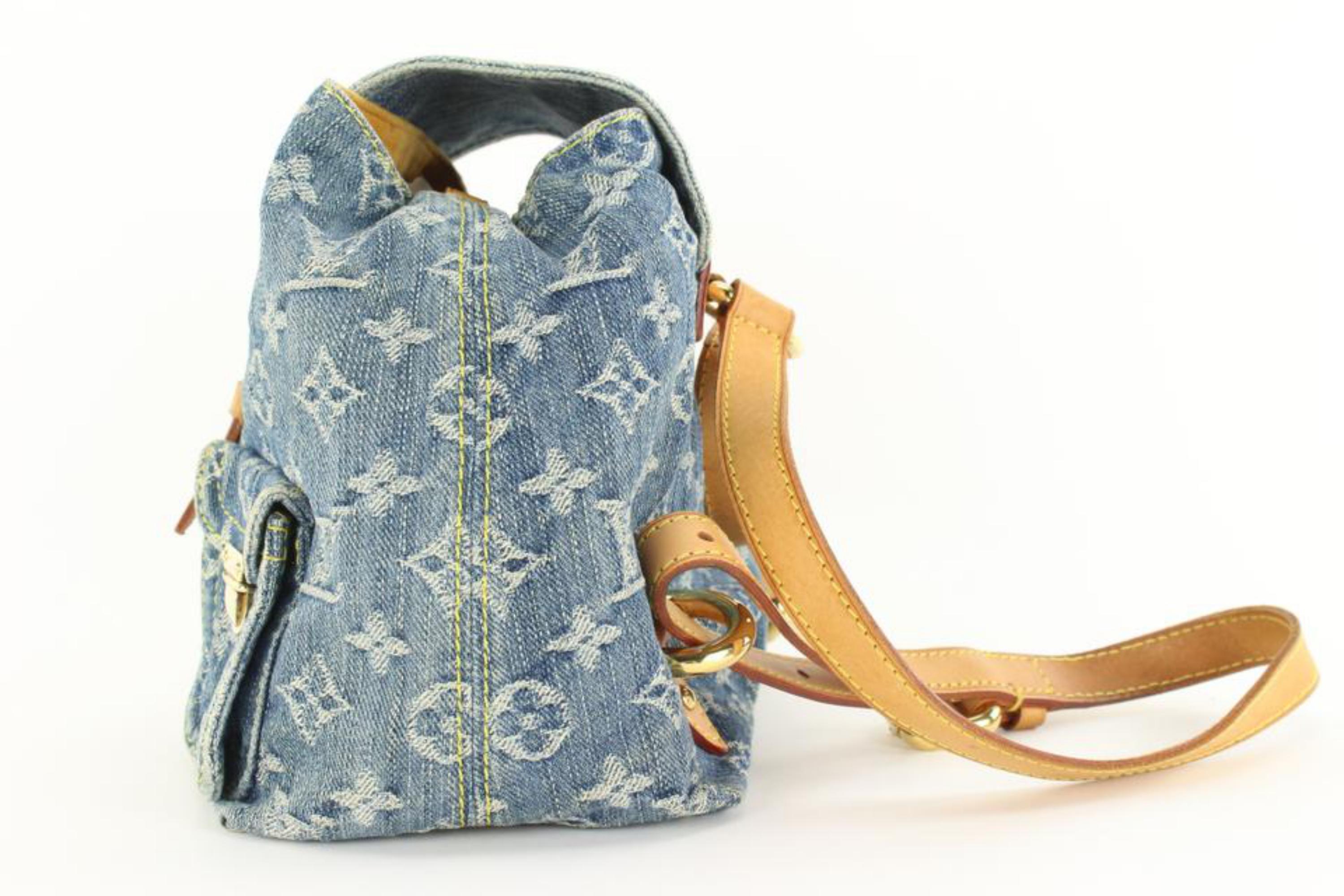 Louis Vuitton - Mini sac à dos à monogrammes en denim - Sac à dos a Dos PM 6LVJ1020 en vente 1