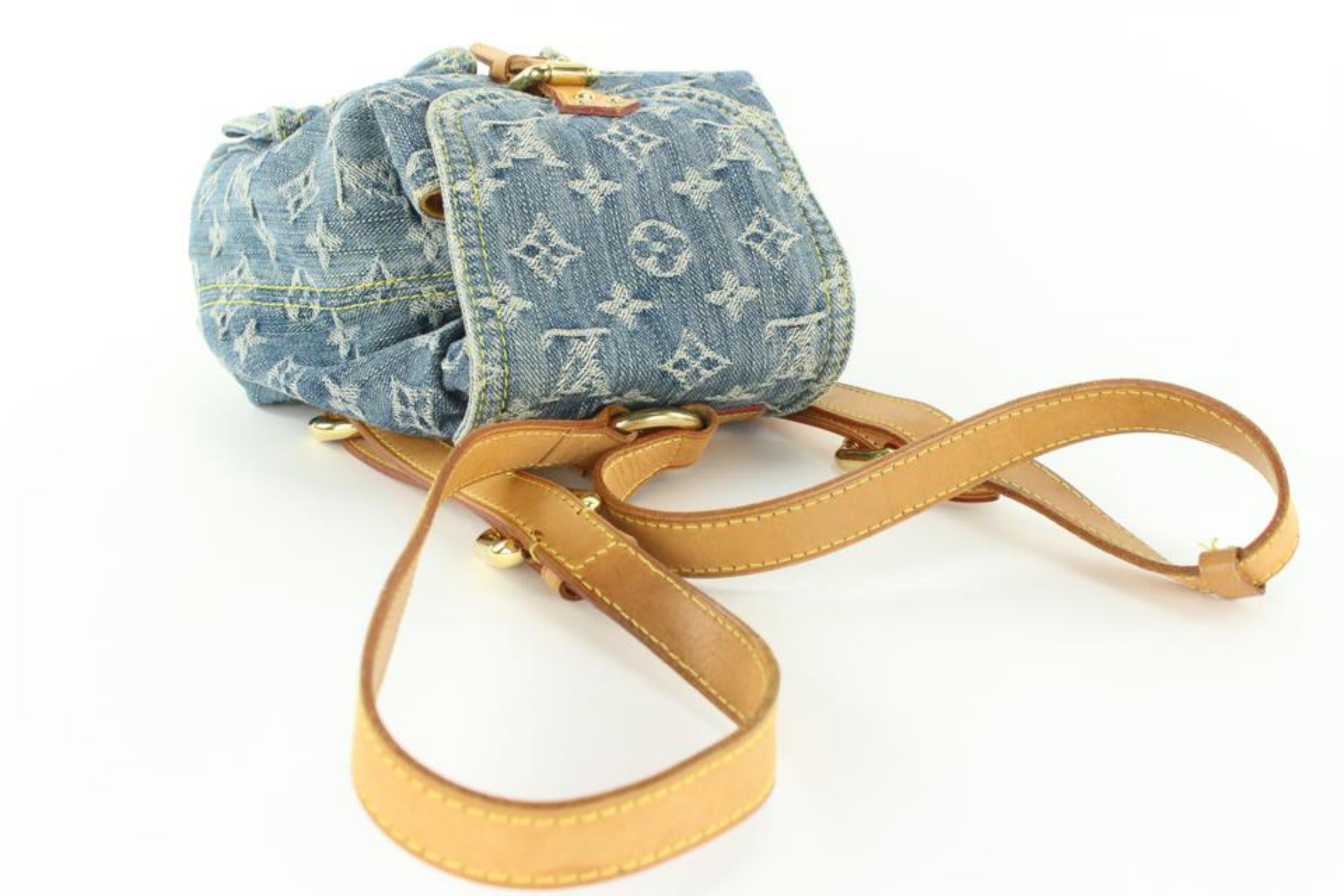 Louis Vuitton - Mini sac à dos à monogrammes en denim - Sac à dos a Dos PM 6LVJ1020 en vente 4