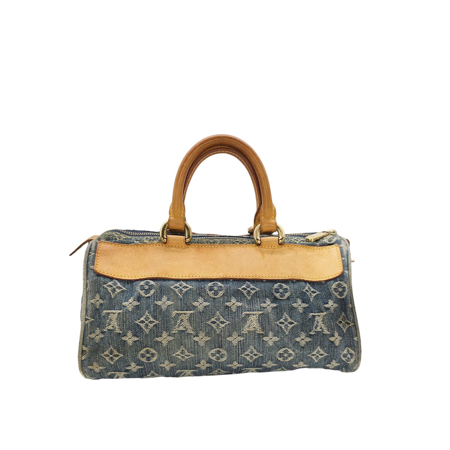 Louis Vuitton Monogram Denim Neo Speedy Handbag In Good Condition For Sale In Scottsdale, AZ