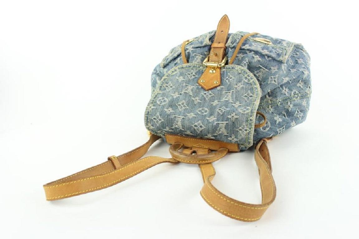 Louis Vuitton Monogram Denim Sac a Dos GM Backpack 934lvs415 In Good Condition For Sale In Dix hills, NY