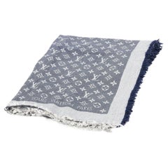 Louis Vuitton Monogramm-Denim-Schal Blau