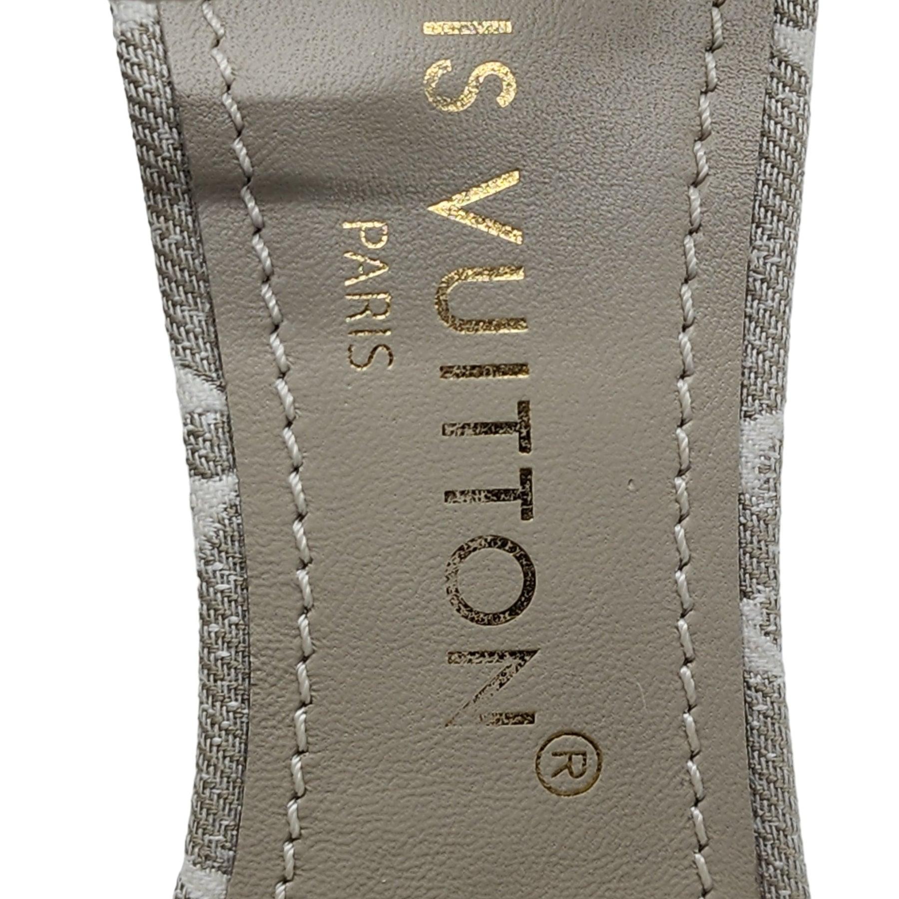 Louis Vuitton Monogram Denim Silhouette Sandals in Ivory (36.5) For Sale 3
