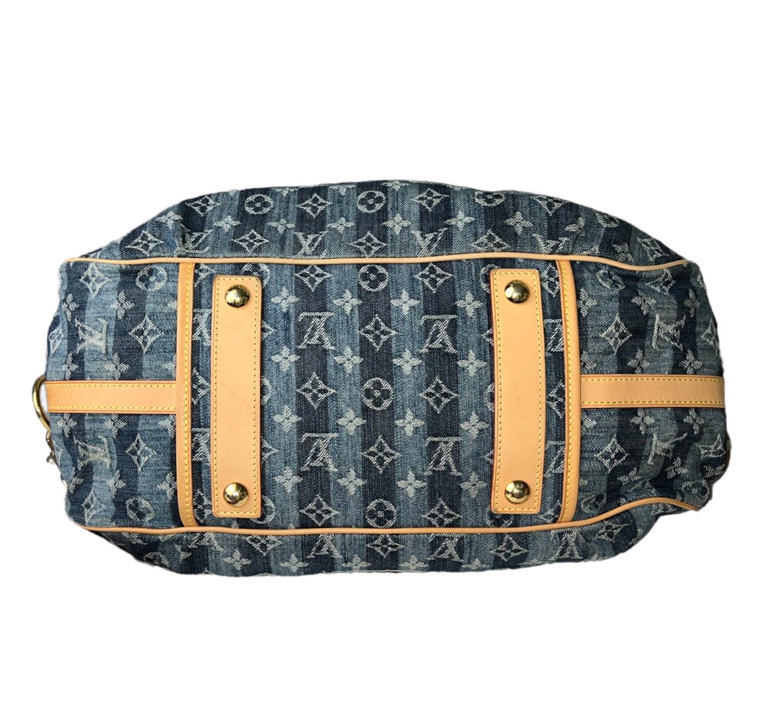 LOUIS VUITTON Monogram Denim Trunks & Bags Travel Shoulder Bag Weekender & Charm 2