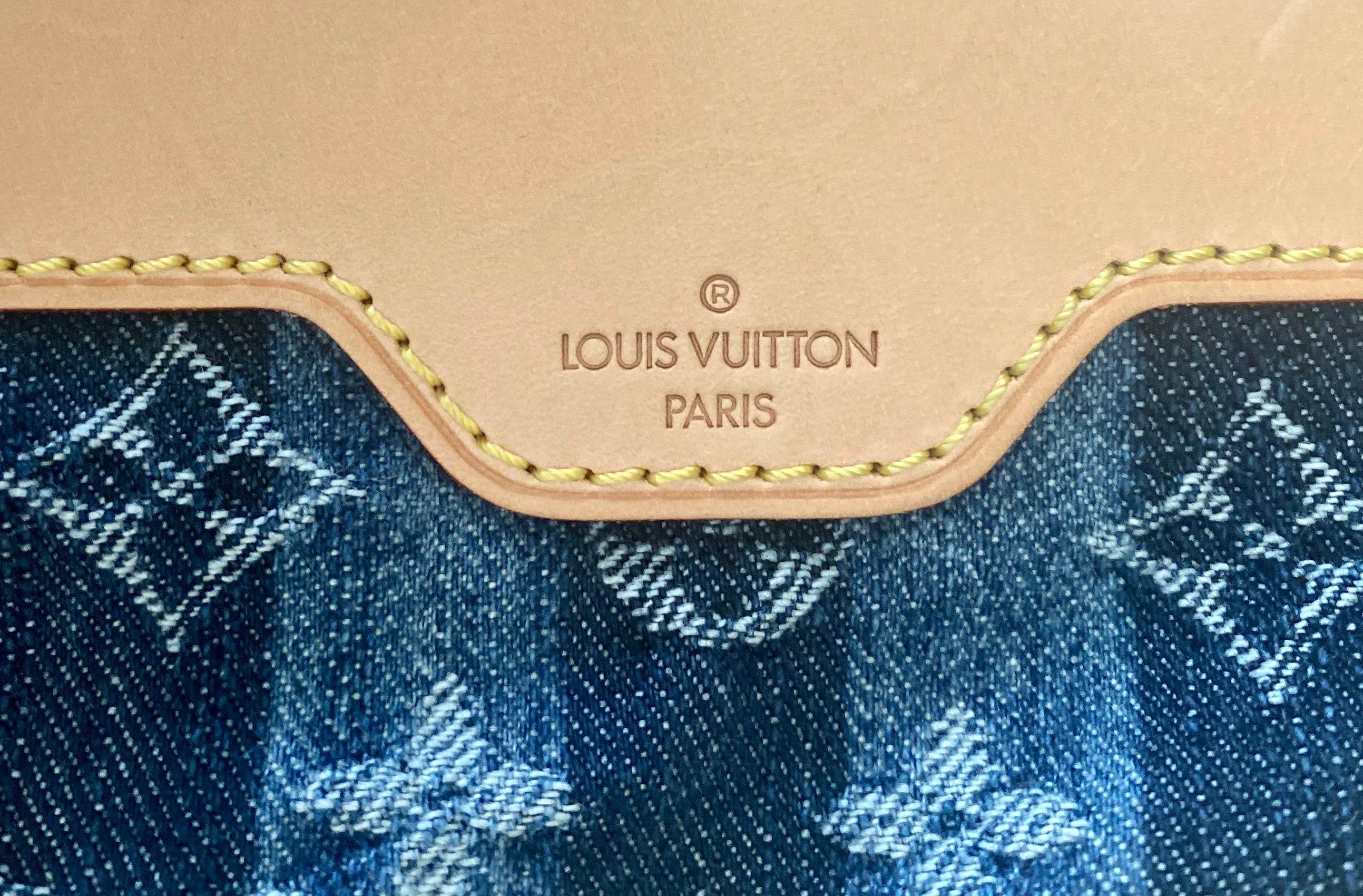 LOUIS VUITTON Monogram Denim Trunks & Bags Travel Shoulder Bag Weekender & Charm 6