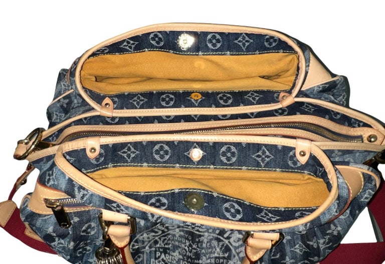 Women's LOUIS VUITTON Monogram Denim Trunks & Bags Travel Shoulder Bag Weekender Charm For Sale