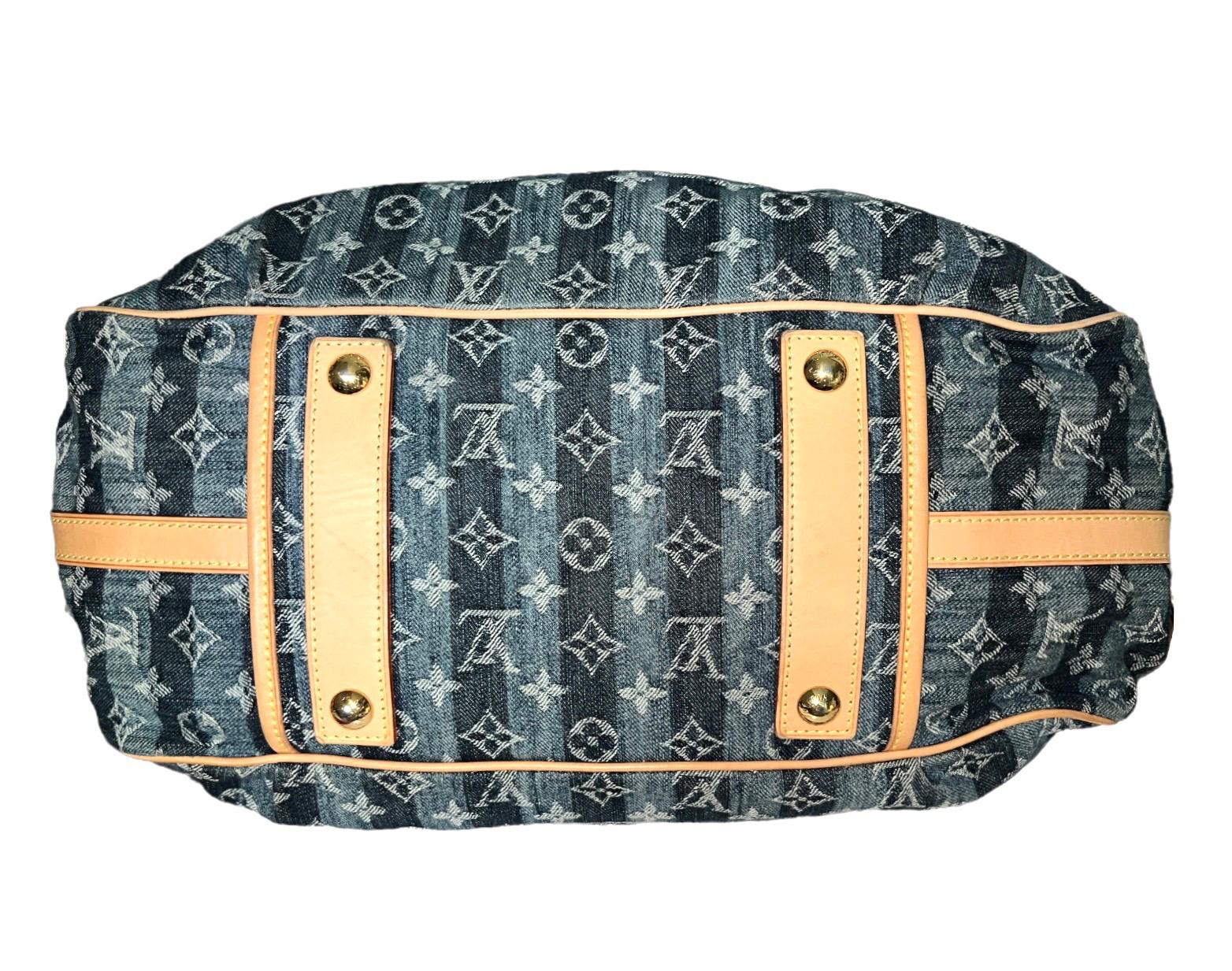 LOUIS VUITTON Monogram Denim Trunks & Bags Travel Shoulder Bag Weekender & Charm In Good Condition In Switzerland, CH