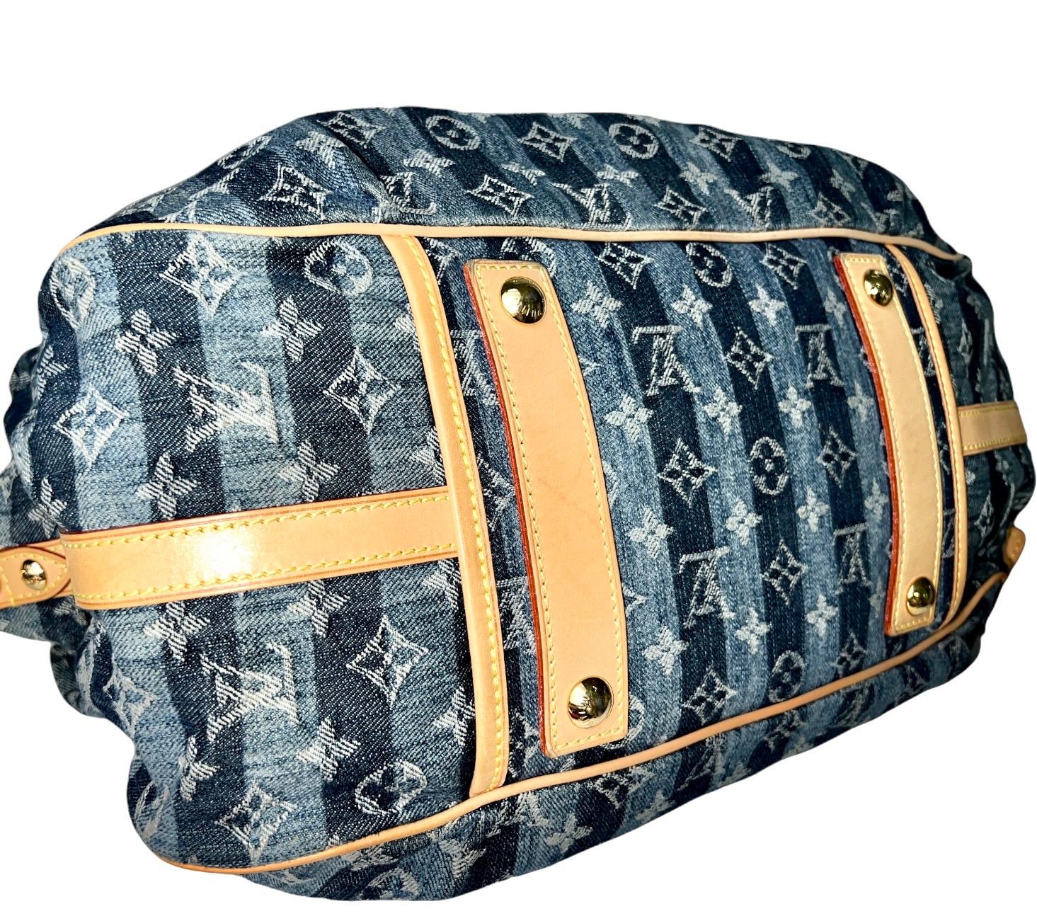 LOUIS VUITTON Monogram Denim Trunks & Bags Travel Shoulder Bag Weekender & Charm 1