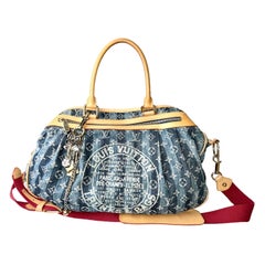 LOUIS VUITTON Monogram Denim Trunks & Bags Travel Shoulder Bag Weekender & Charm