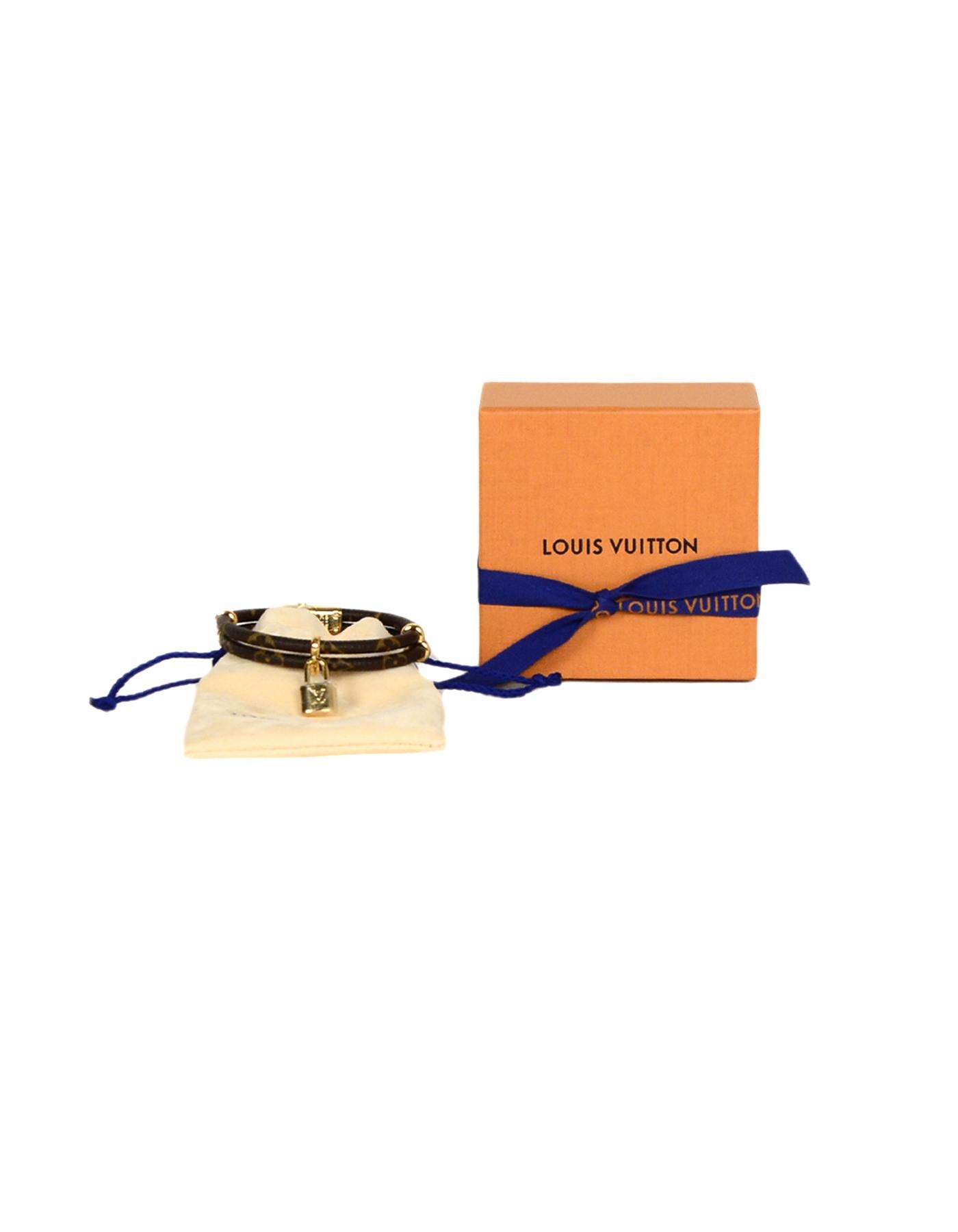 Louis Vuitton Monogram Double Keep It Twice Logo Lock Bracelet In New Condition In New York, NY