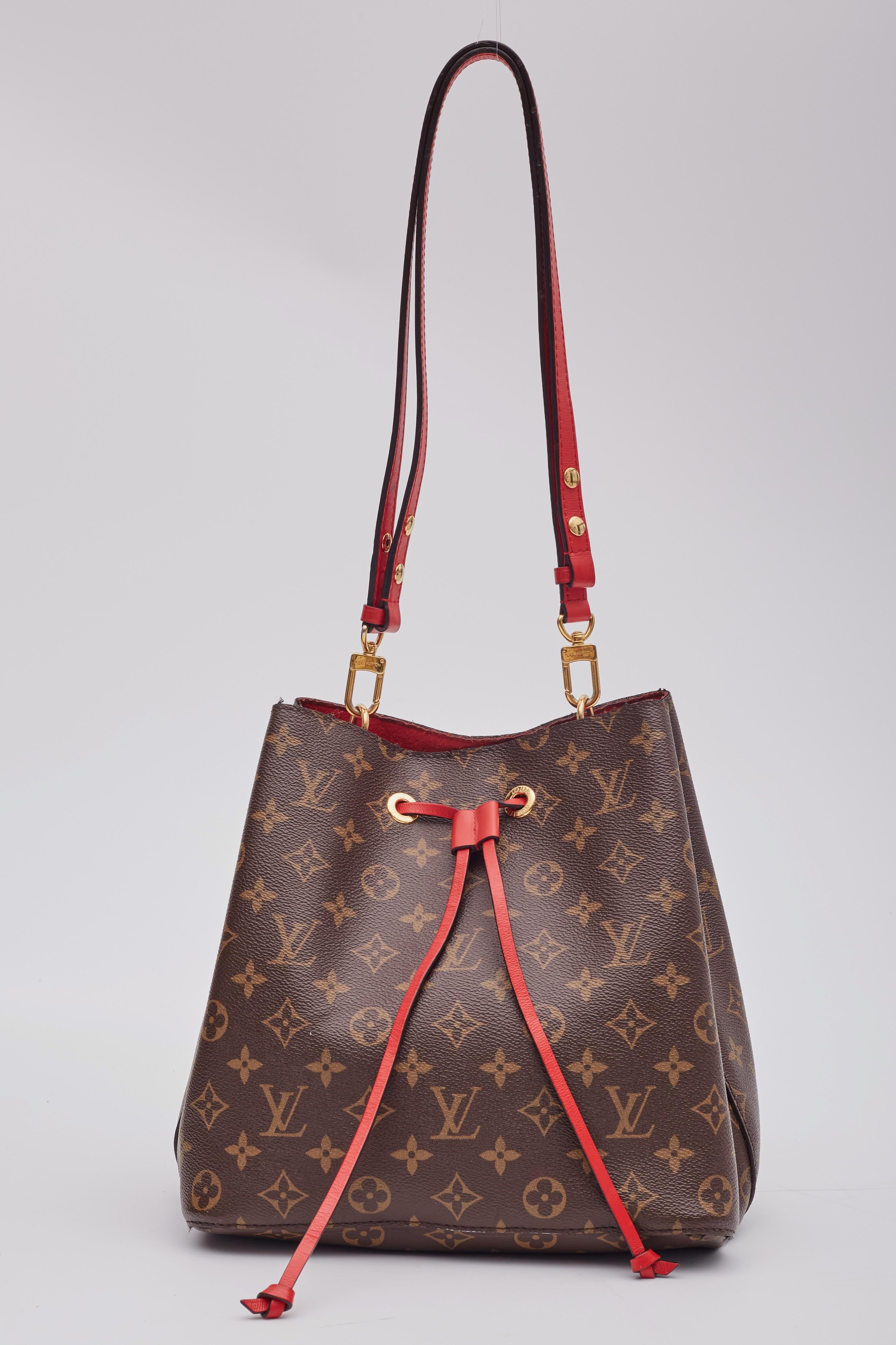 De las mujeres Bolso Louis Vuitton Monogram Drawstring Neonoe Mm Rojo