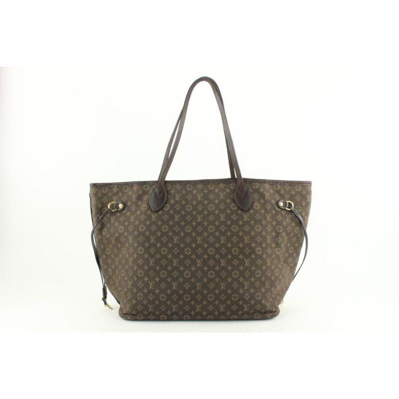Louis Vuitton Monogram Ebene Mini Lin Idylle Neverfull MM Tote Bag 592lvs615 In Good Condition In Dix hills, NY