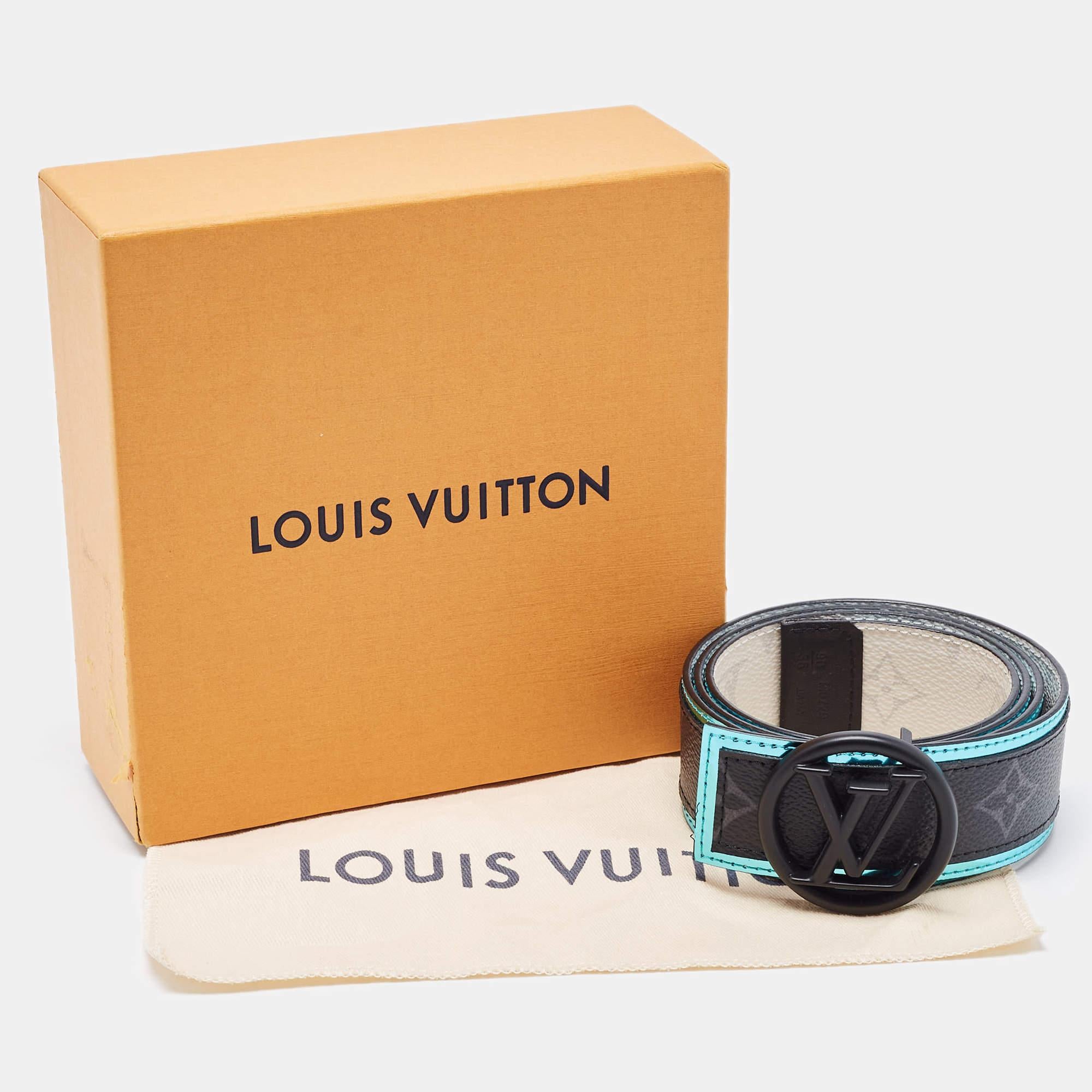 Louis Vuitton Monogram Eclipse and Antarctica Canvas LV Reversible Belt 90 CM 2