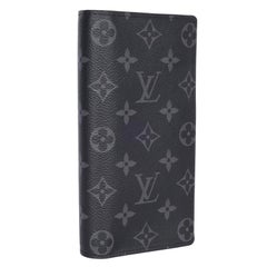 Cartera Louis Vuitton Monogram Eclipse Brazza de piel gris y negra
