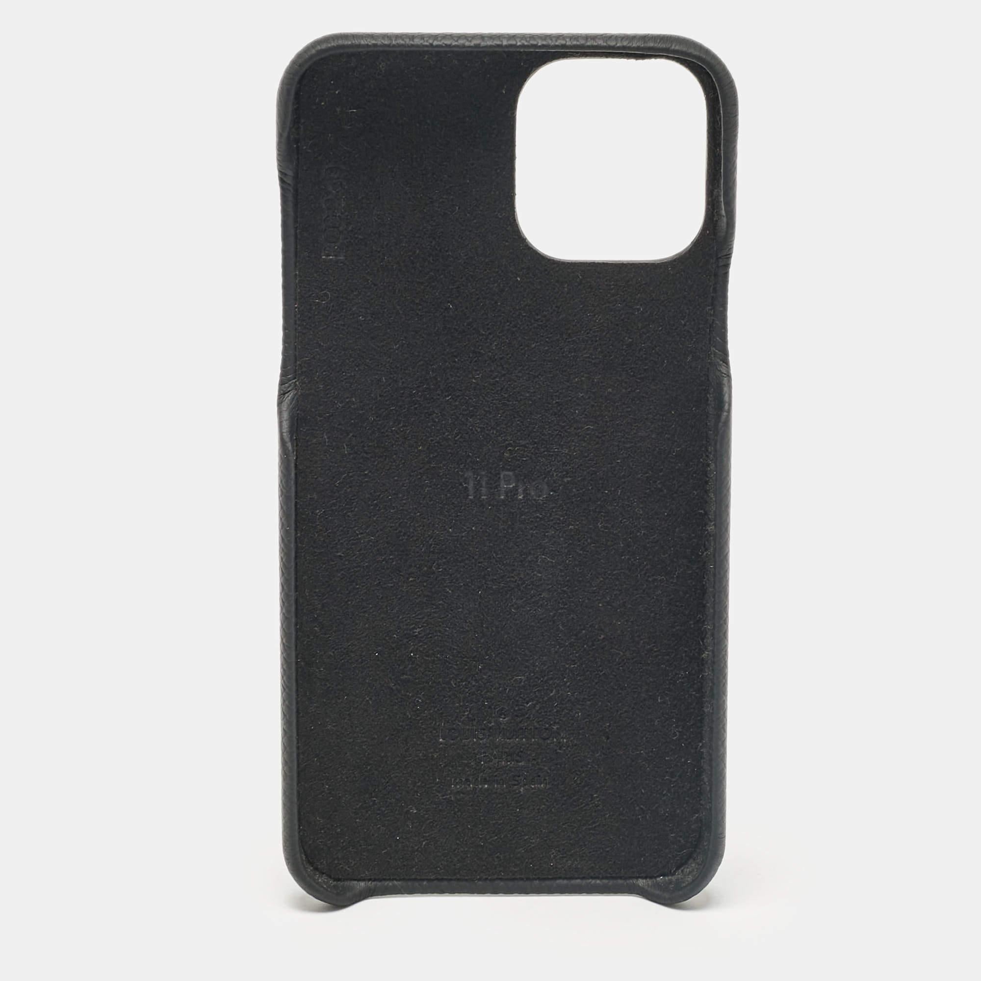 Heres a cool accessory from the House of Louis Vuitton that will make your phone look stylish. This iPhone 11 Pro Bumper case is made from Monogram canvas and leather with an Alcantara lined interior.