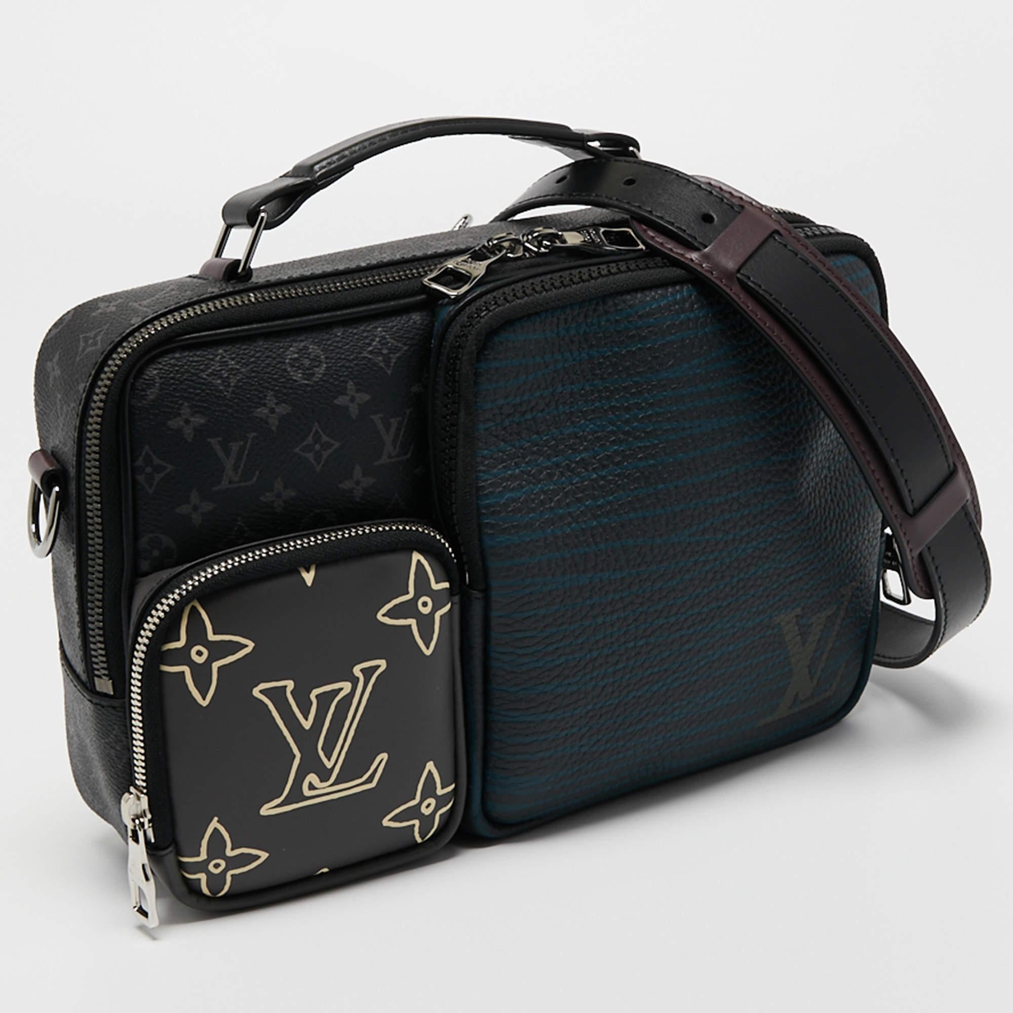 Men's Louis Vuitton Monogram Eclipse Canvas and Leather Multipocket Messenger Bag