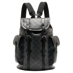 Used Louis Vuitton Monogram Eclipse Canvas Christopher MM Backpack