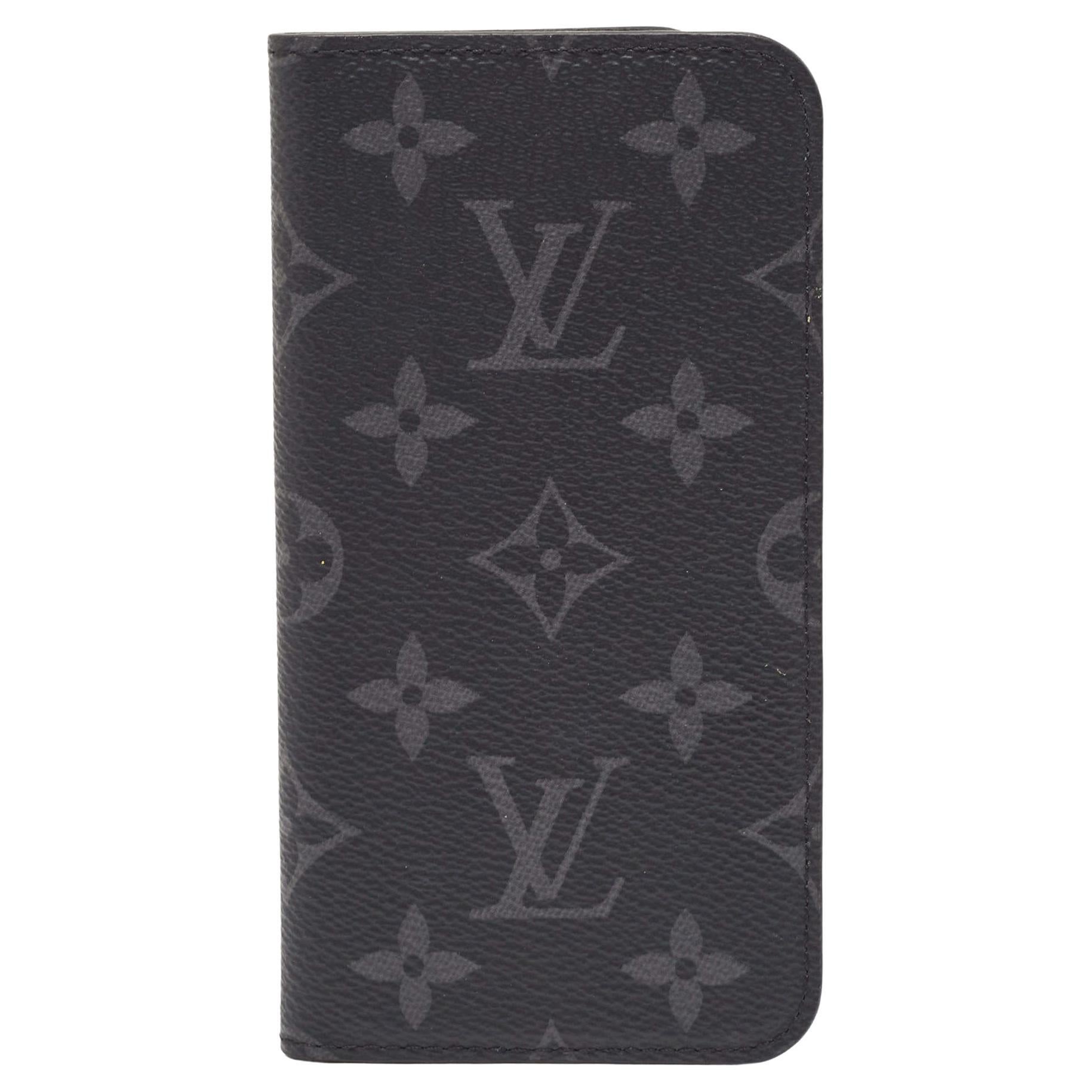 Louis Vuitton Monogram Eclipse Canvas iPhone X Folio Case For Sale