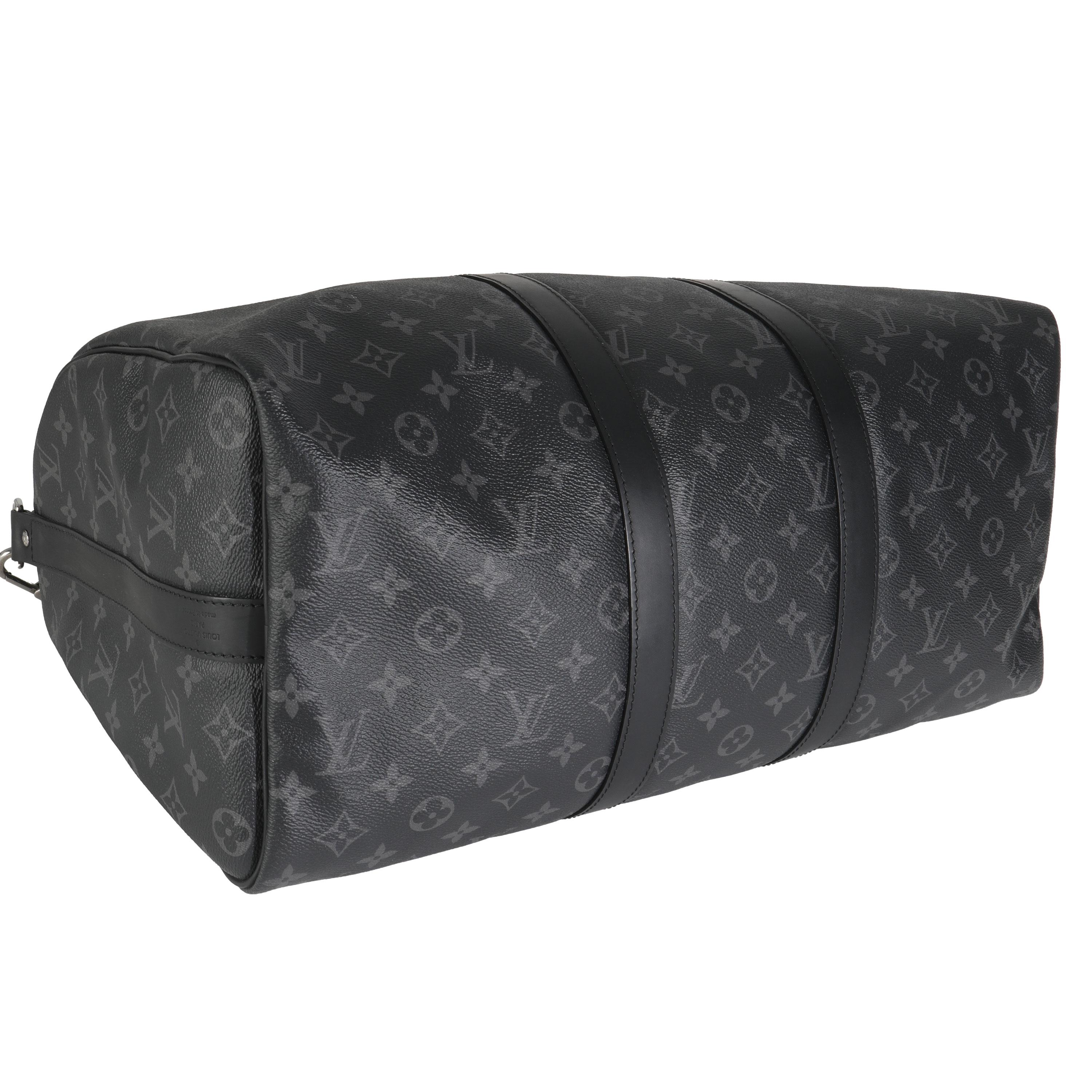 Louis Vuitton Monogram Eclipse Canvas Keepall Bandouliere 45 In Excellent Condition In New York, NY