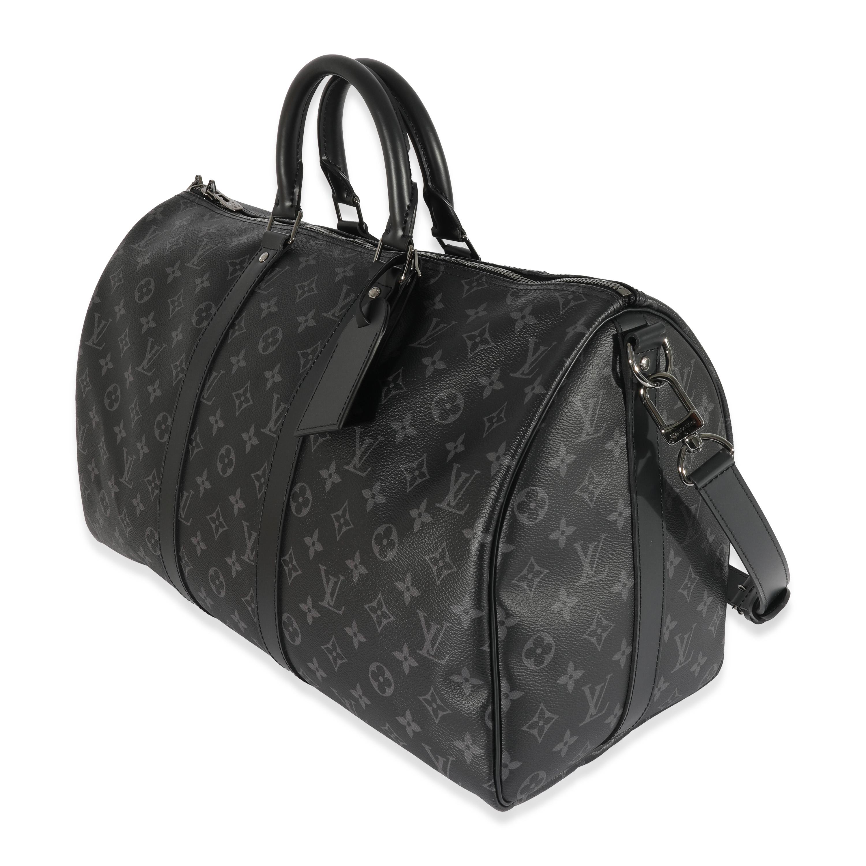 Louis Vuitton Monogram Eclipse Canvas Keepall Bandouliere 45 In Excellent Condition In New York, NY