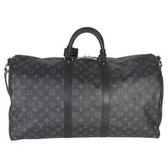Louis Vuitton Monogram Eclipse Canvas Keepall Bandouliere 55