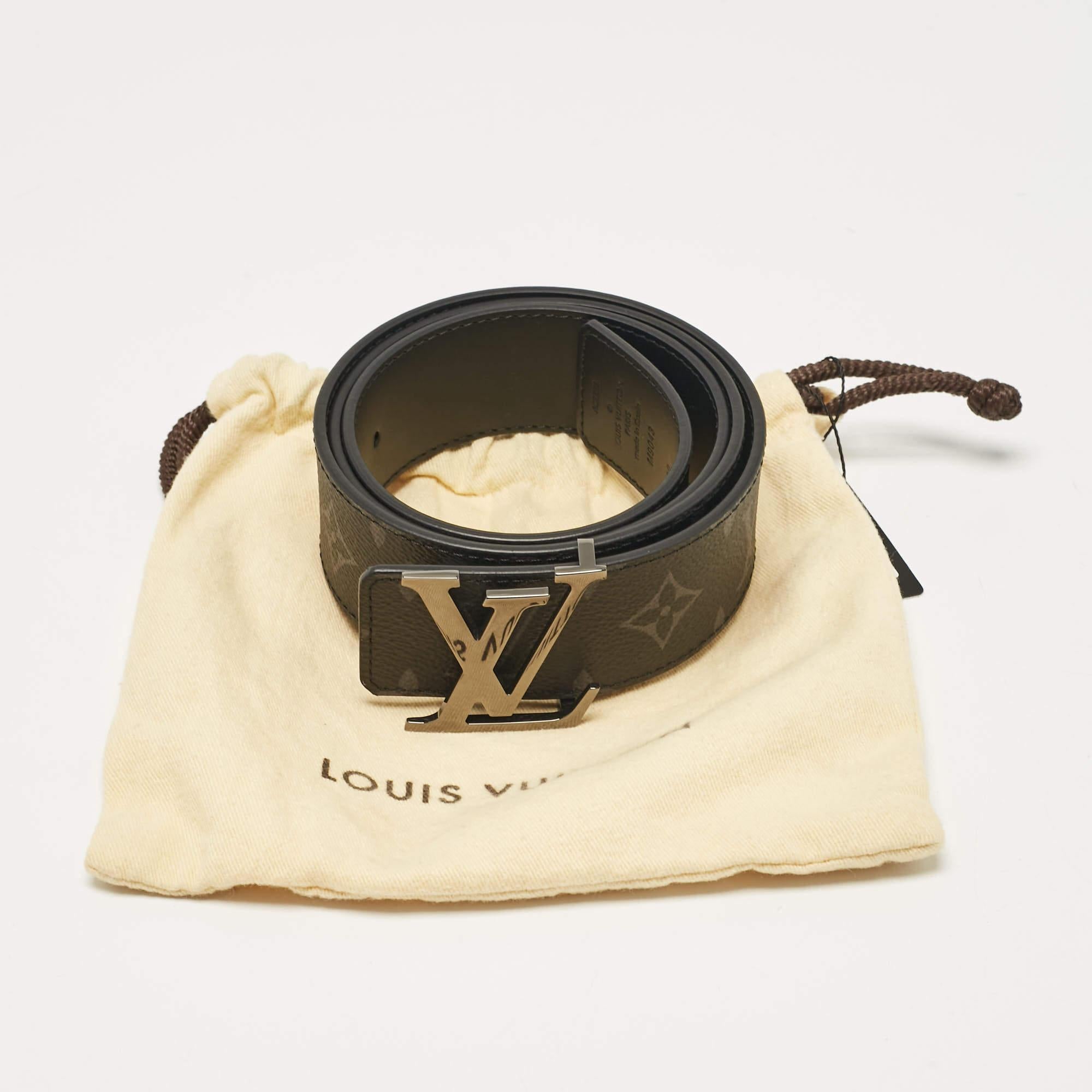 Louis Vuitton Monogram Eclipse Canvas LV Initiales Reversible Belt 90CM 1