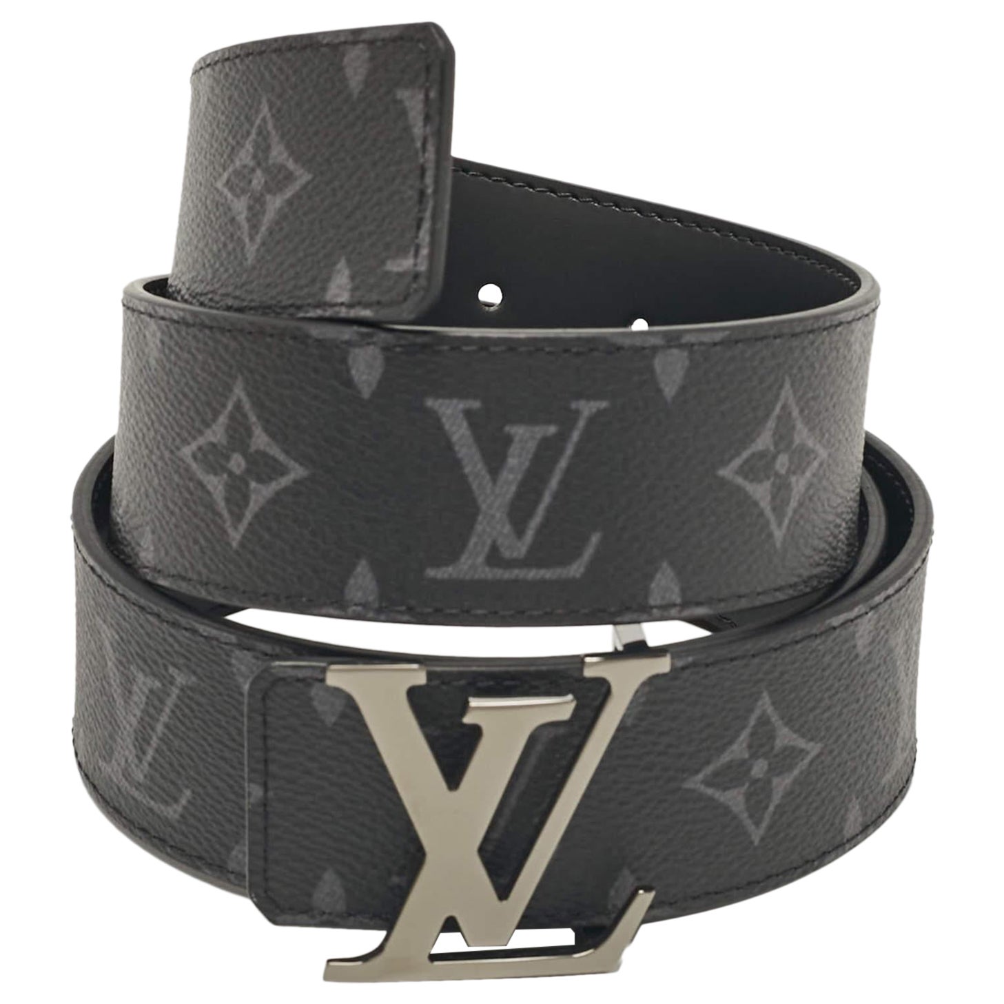 Louis Vuitton Monogram Eclipse Canvas LV Initiales Reversible Belt 90CM