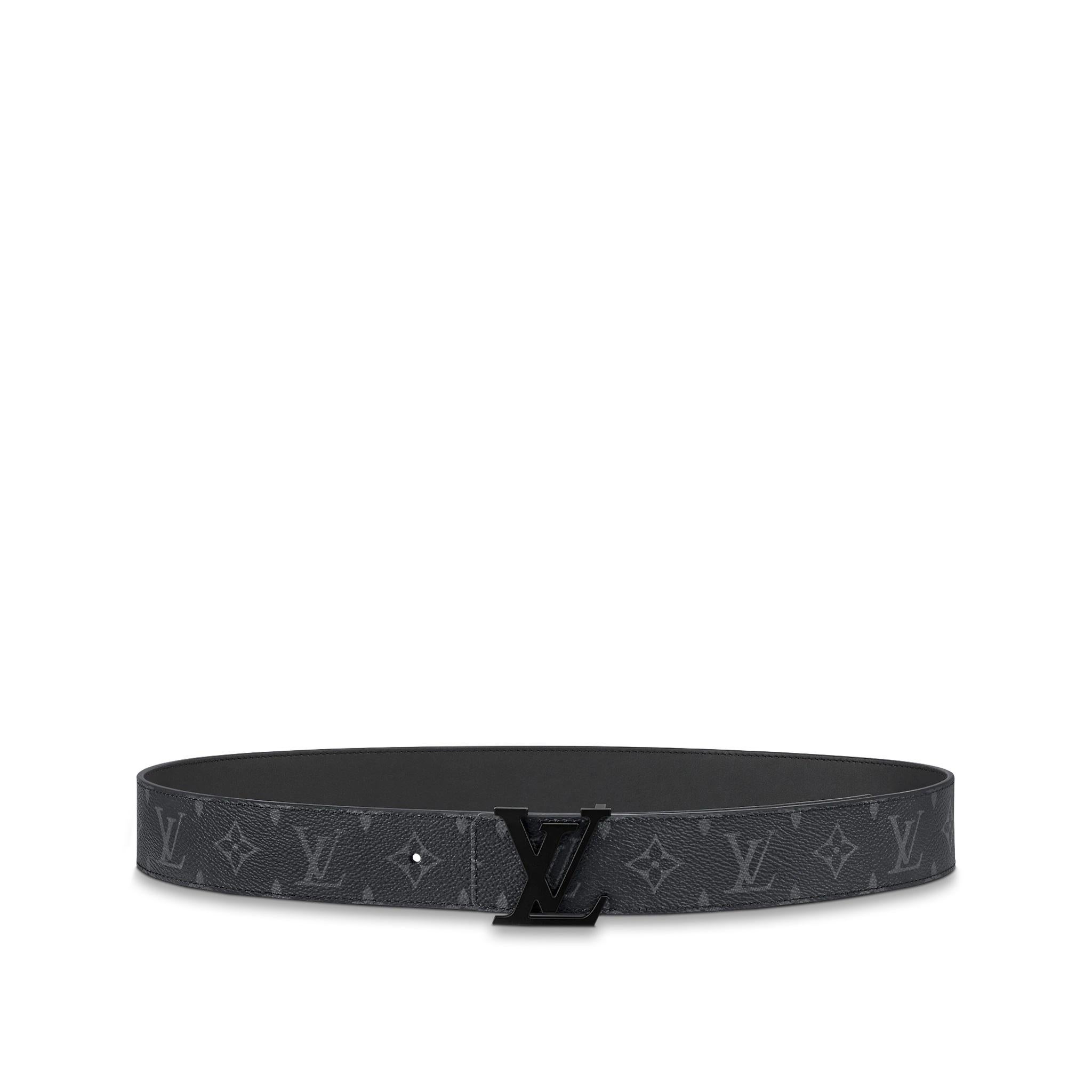 The LV Initials 40mm Matte Black Belt brings effortless elegance to everyday ensembles. This permanent House style is updated with a matte lacquer finish on the LV buckle for a modern look. A highly wearable piece, it is immaculately crafted from